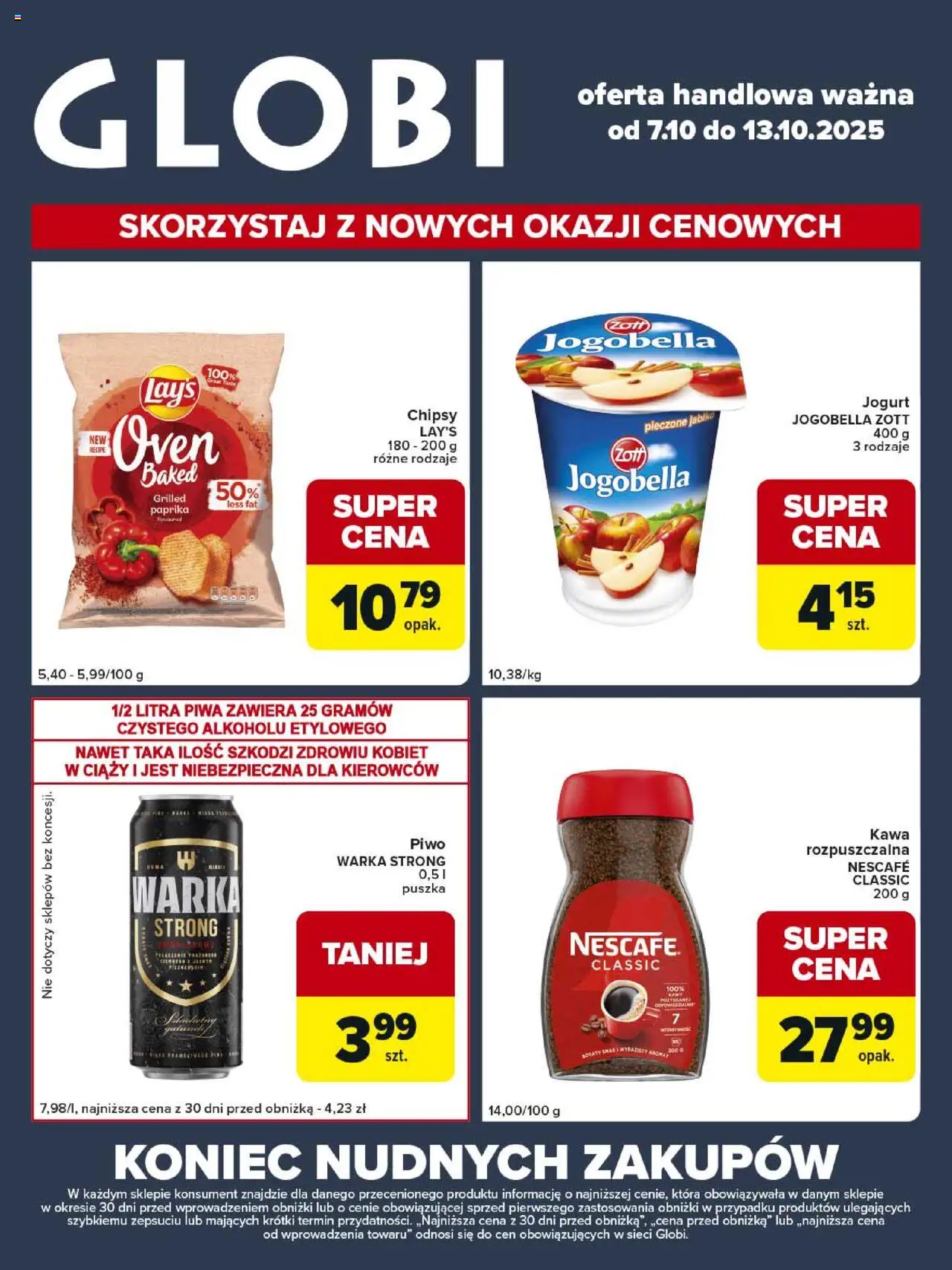 Carrefour Gazetka - Globi od 07.10.2025 | Strona: 2 | Produkty: Chipsy, Warka, Jogurt, Kawa