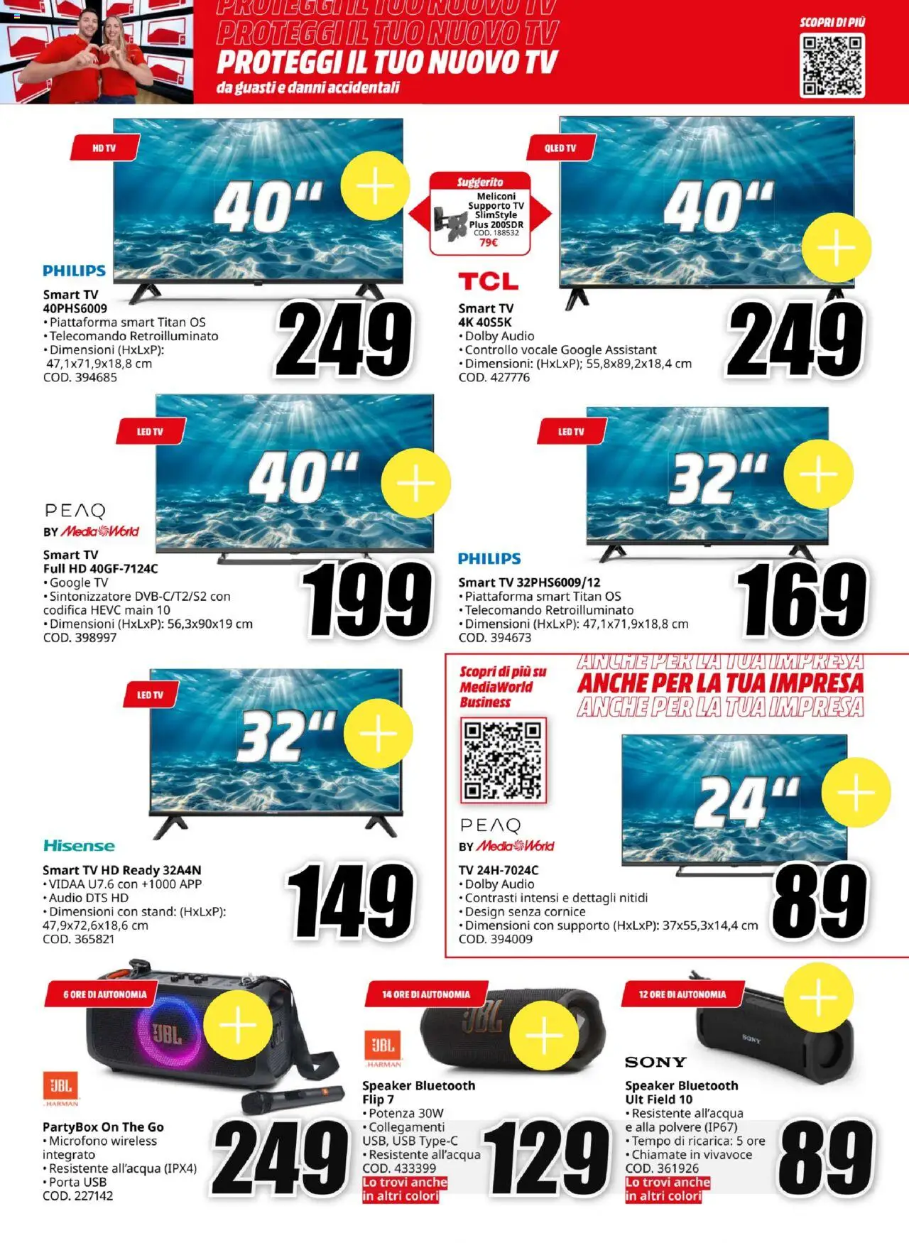 Volantino Media World del 11.08.2025 | Pagina: 5 | Prodotti: smart TV, Audio, Microfono, Speaker