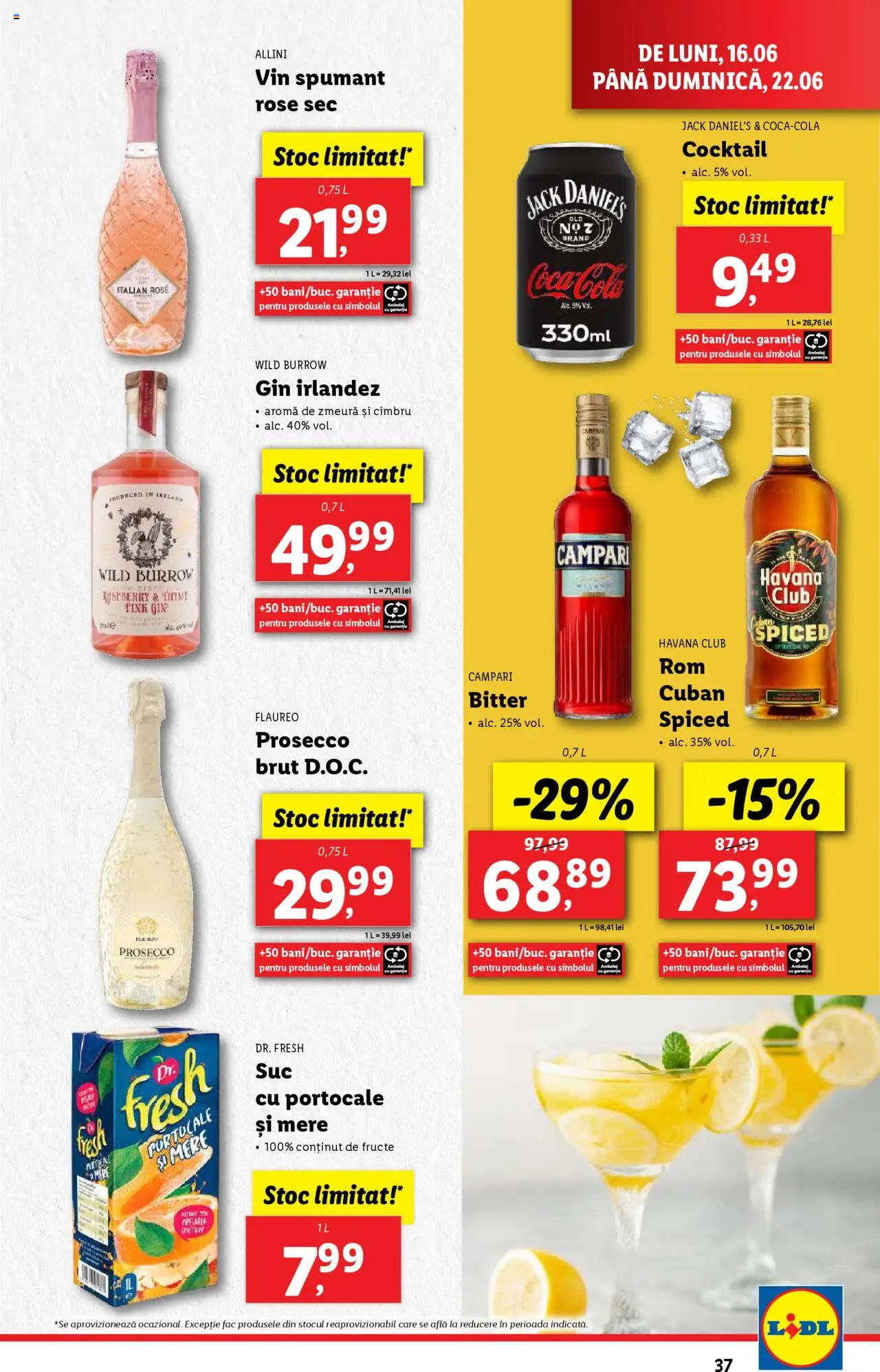 Catalog Lidl – valabil de la 16.06.2025 | Pagină: 37 | Produse: Amerikan servis, Prosecco, Portocale, Cocktail