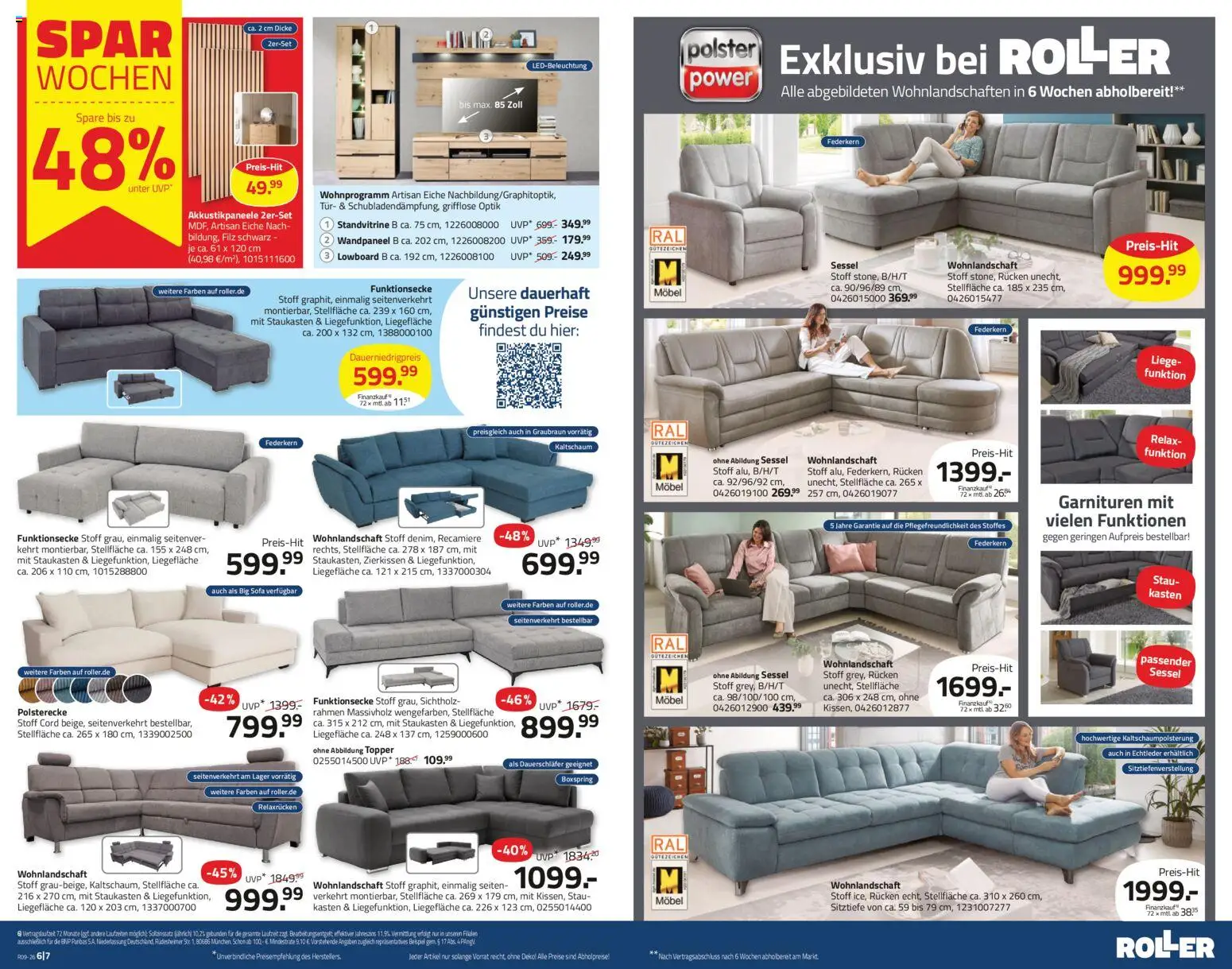 Roller Prospekt 	 – gültig ab 22.02.2026 | Seite: 5 | Produkte: Wohnlandschaft, Sessel, Topper, Tür