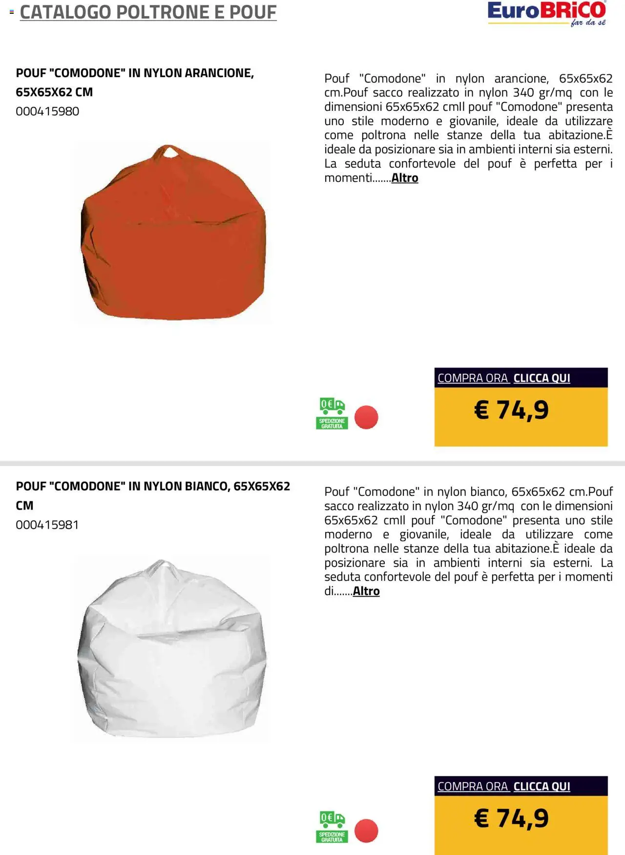 Volantino Eurobrico del 23.07.2025 | Pagina: 36 | Prodotti: Poltrona