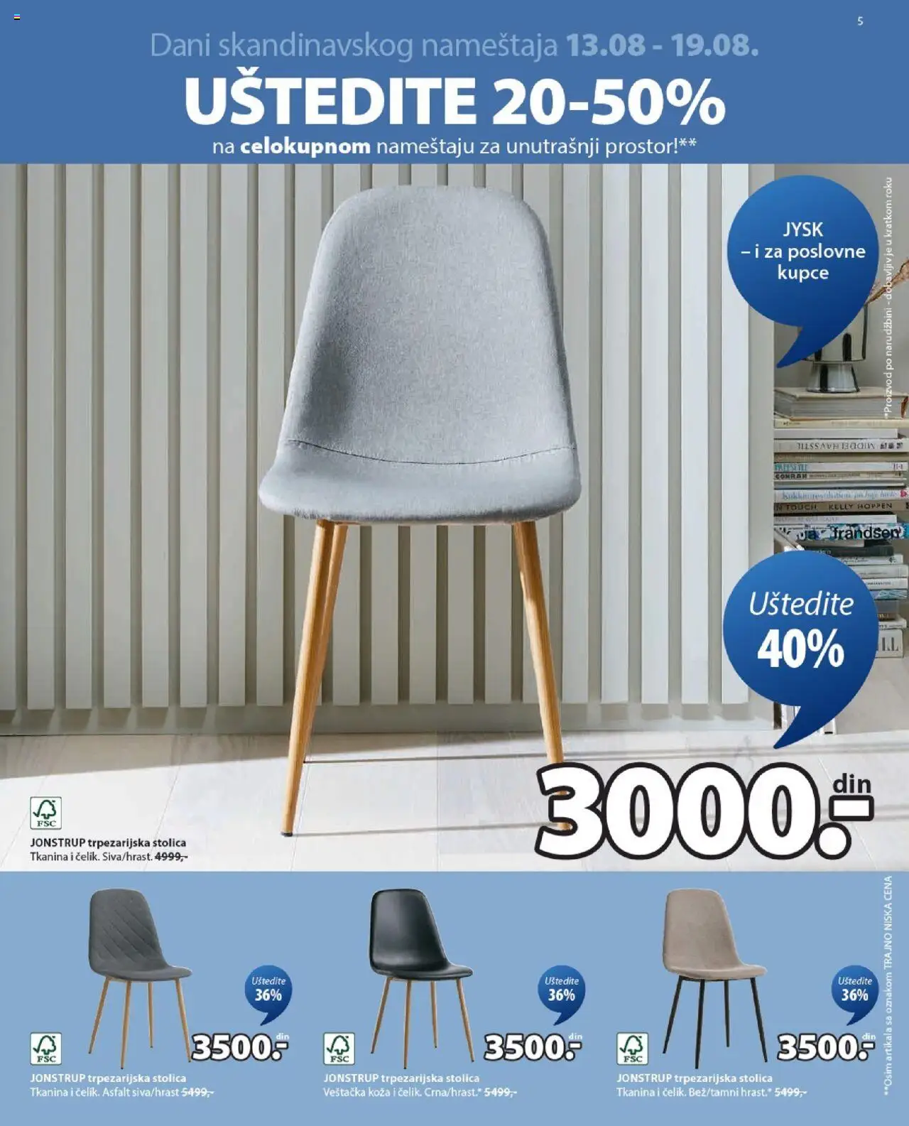 Jysk katalog - važi od 13.08.2025 | Strana: 5 | Proizvode: Stolica