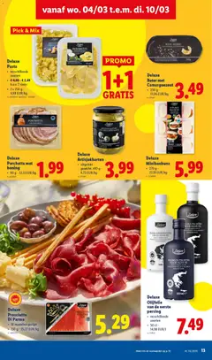 Deluxe Olijfolie van de eerste persing, verschillende soorten, 50 cl - Voorbeeld van een folder van Lidl, geldig van 04.03.2026 | Pagina: 13 | Producten: Olijfolie, Pasta, Gewicht, Boter