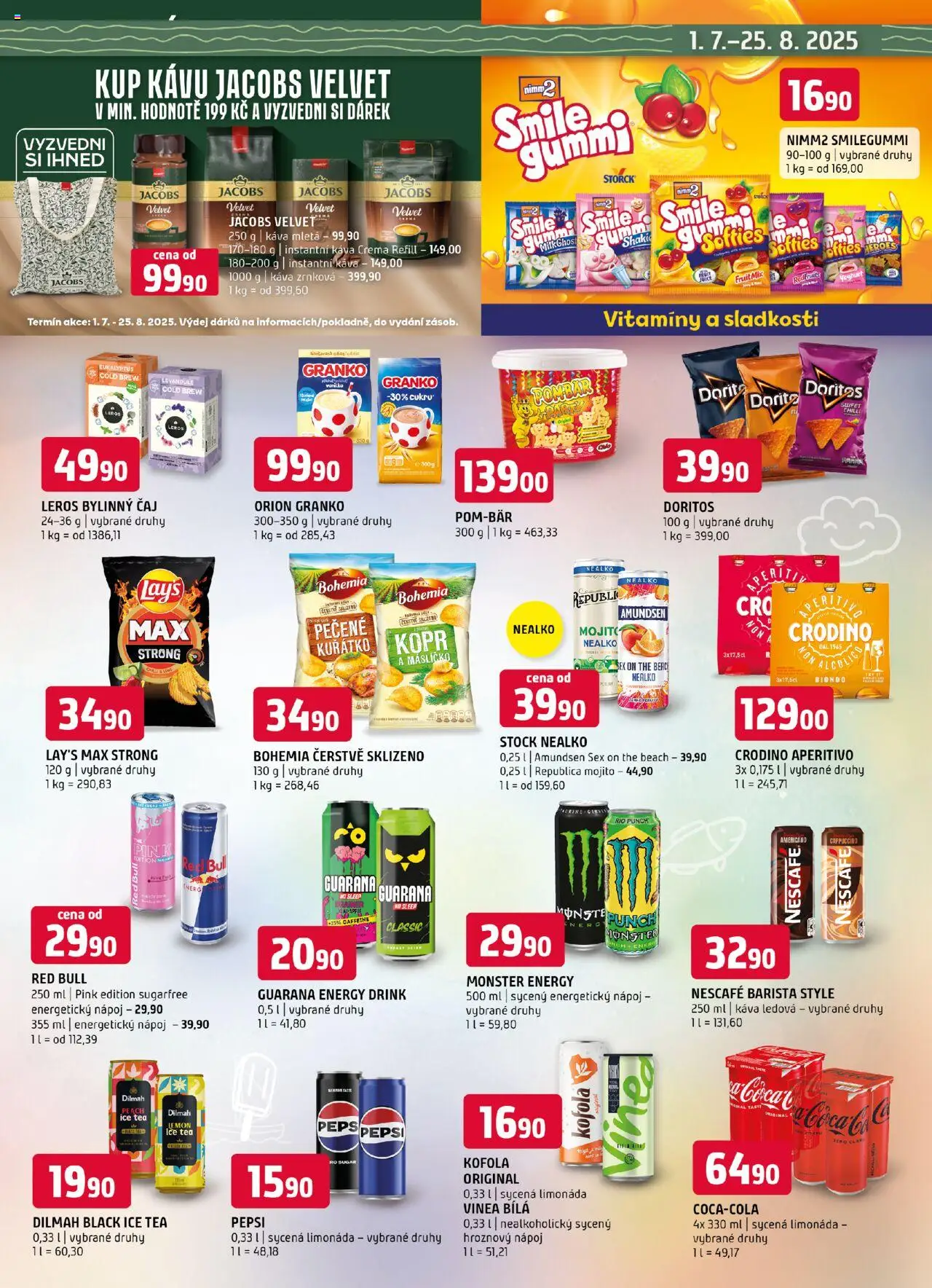 Terno leták - Prachatice od 13.08.2025 | Strana: 21 | Produkty: Crodino, Čaj, Nescafé, Crema