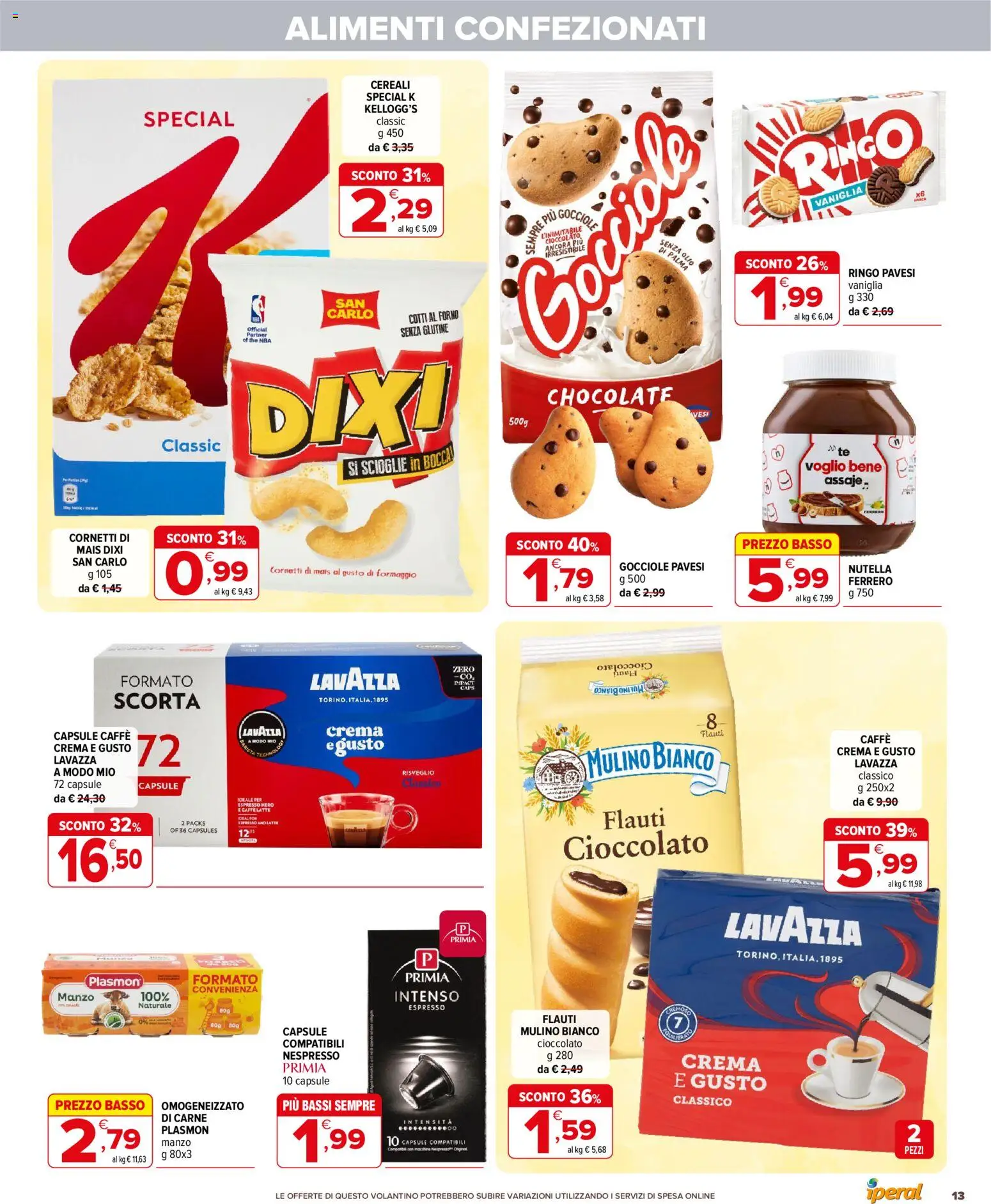 Volantino Iperal del 22.04.2026 | Pagina: 13 | Prodotti: Crema, Cioccolato, Olio, Lavazza