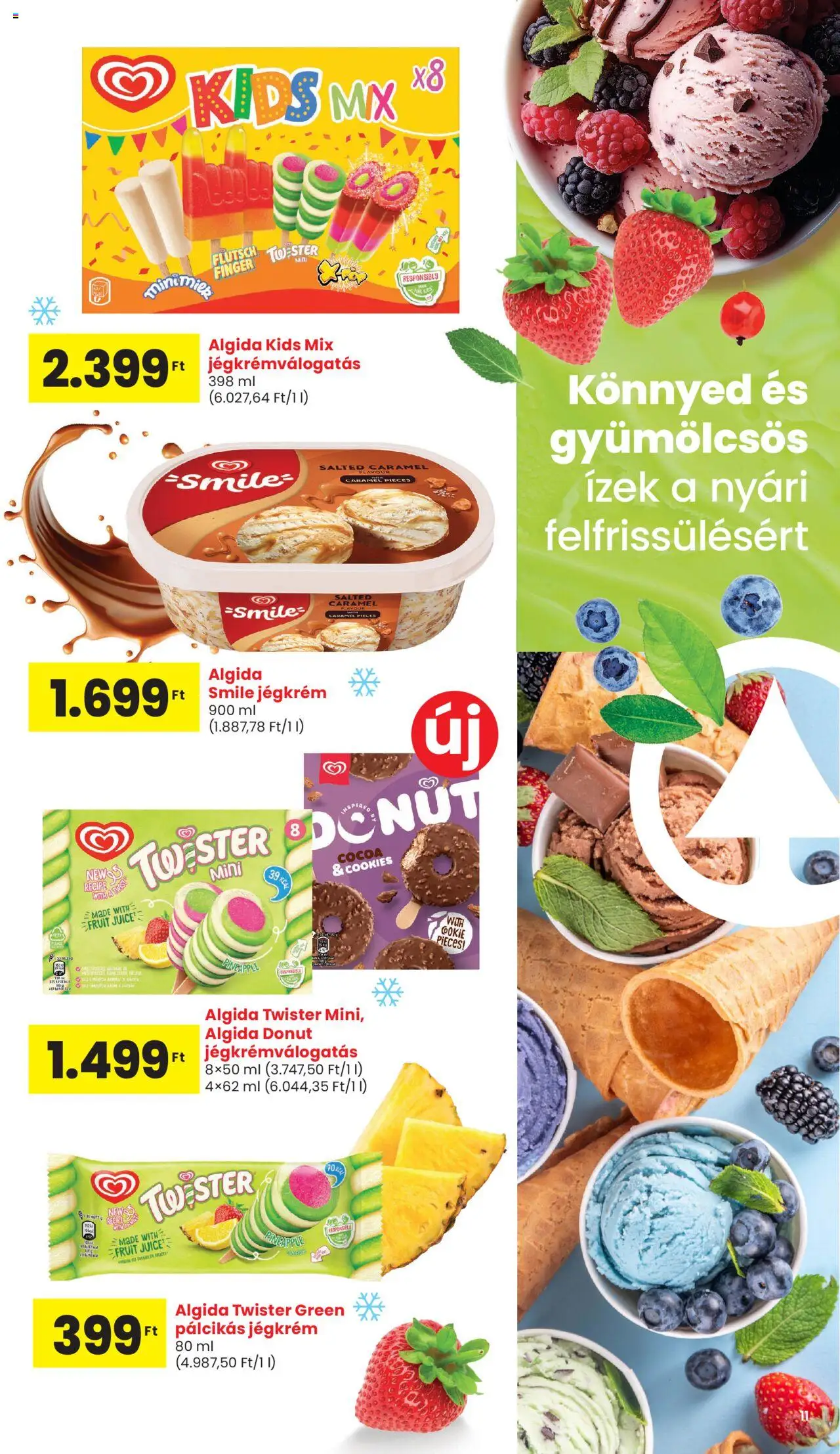 Interspar akciós ujság - amely érvényes a következő dátumtól: 15.05.2025 | Oldal: 11 | Termékek: Jégkrém, Pálcikás jégkrém