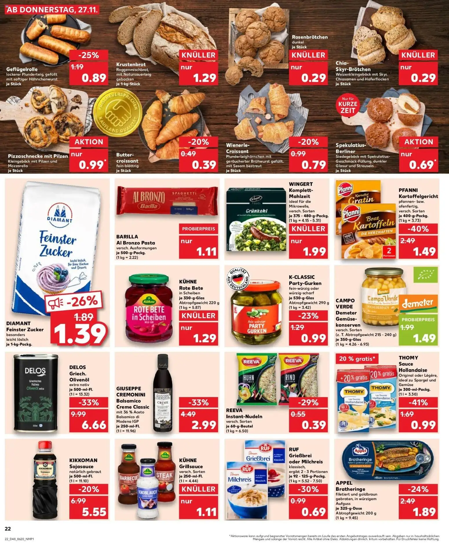 Kaufland prospekt Düsseldorf	 – gültig ab 30.11.2025 | Seite: 22 | Produkte: Gemüse, Knoblauch, Pasta, Gurken