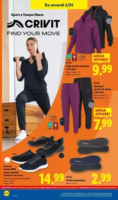 Anteprima del volantino Crivit Felpa sportiva da donna o da uomo, Felpa sportiva da donna o da uomo. Misure donna: S-L. Misure uomo: S-XL valido a partire dal 29.12.2025 | Pagina: 38