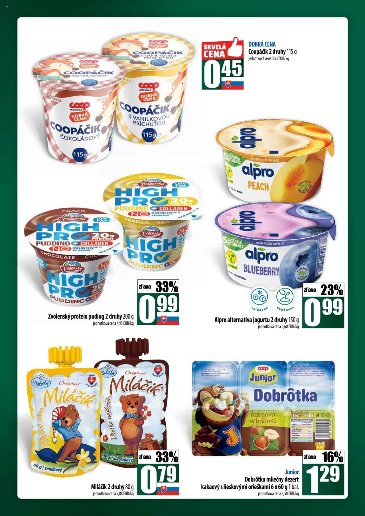 Nové COOP Jednota akcie – leták je platný od 18.09.2025 | Strana: 26 | Produkty: Protein, Puding, Alpro