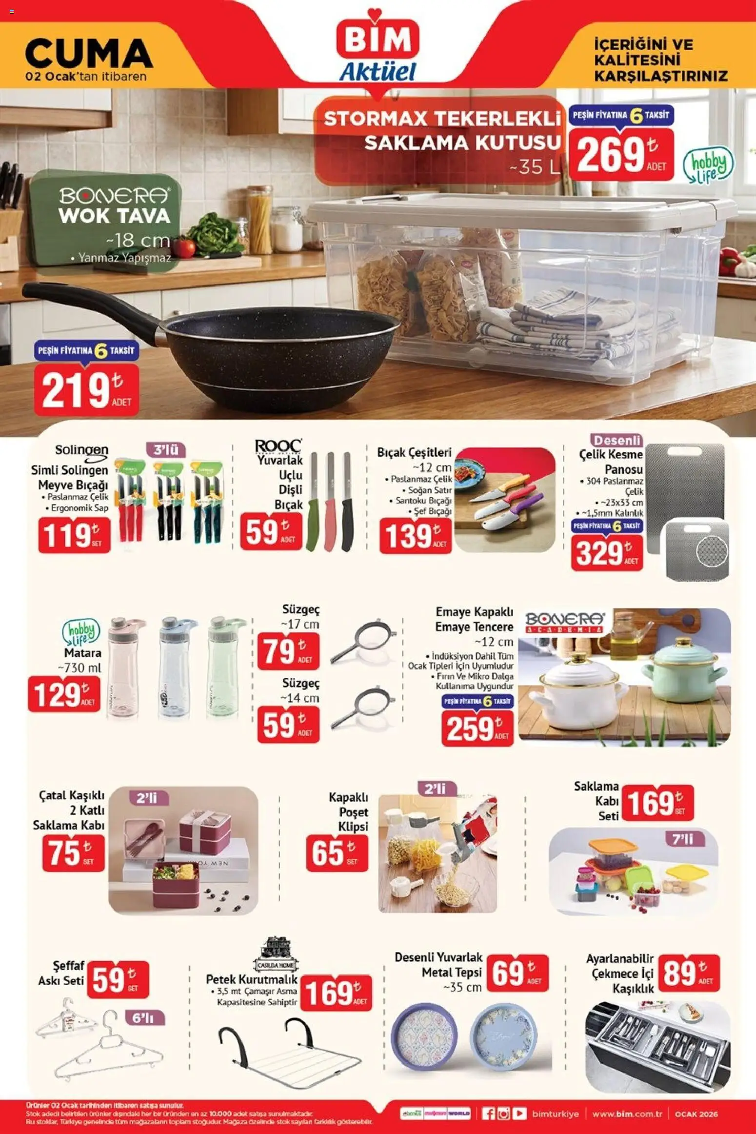 BİM Katalog Cuma - 02.01.2025 tarihinden itibaren geçerlidir | Sayfa: 3 | Ürünler: Kurutmalık, Çatal, Meyve, Tepsi