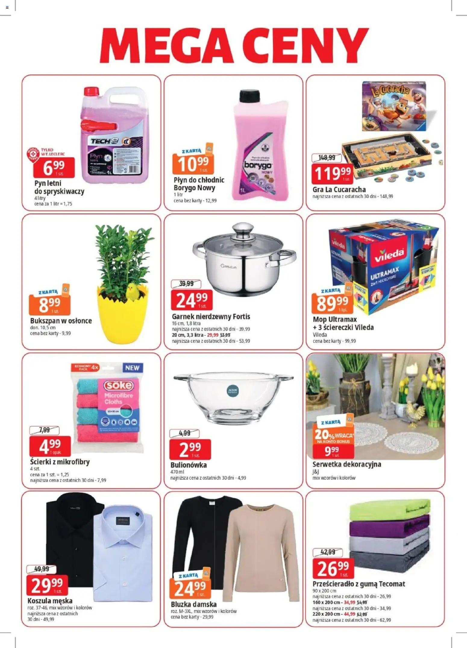 E.Leclerc gazetka - Elbląg od 16.03.2026 | Strona: 2 | Produkty: Ścierki z mikrofibry, Gra, Garnek, Vileda