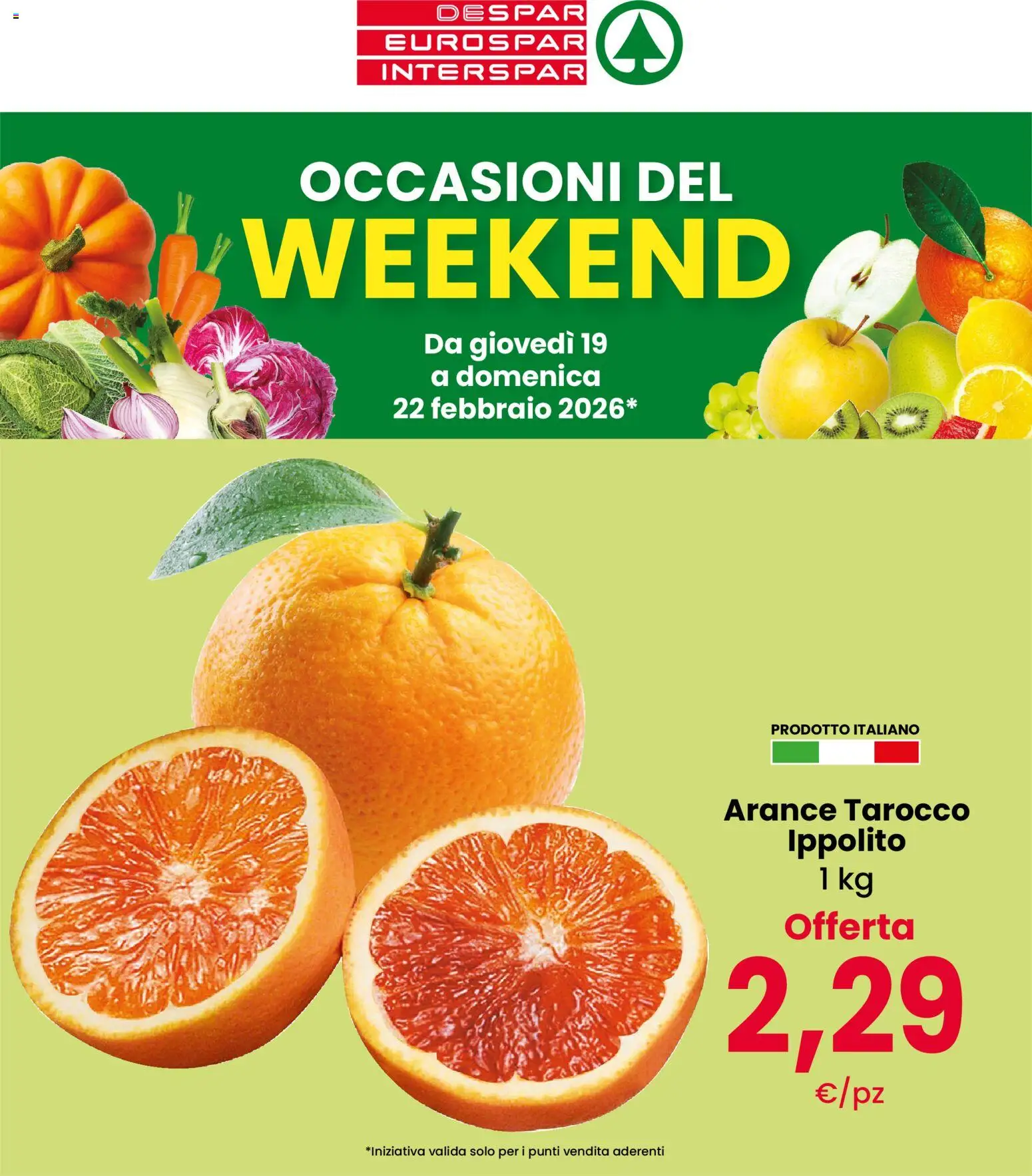Volantino Despar del 19.02.2026 | Pagina: 1 | Prodotti: Arance
