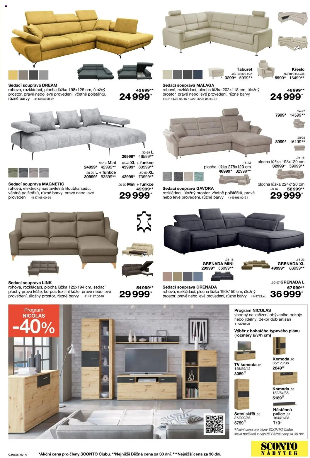 Sconto nábytek leták od 18.06.2025 | Strana: 9 | Produkty: Sedací souprava, Taburet, Nábytek, Komoda
