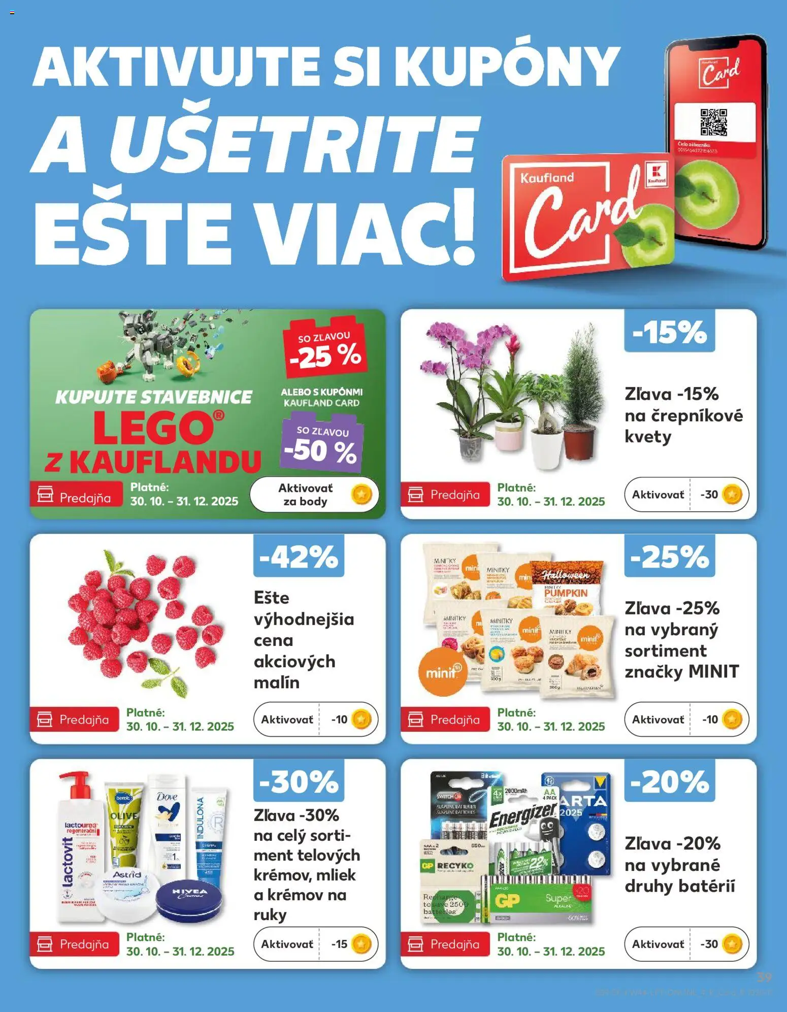 Nové Kaufland akcie – leták je platný od 30.10.2025 | Strana: 39 | Produkty: LEGO, Kvety, Indulona, Lactovit