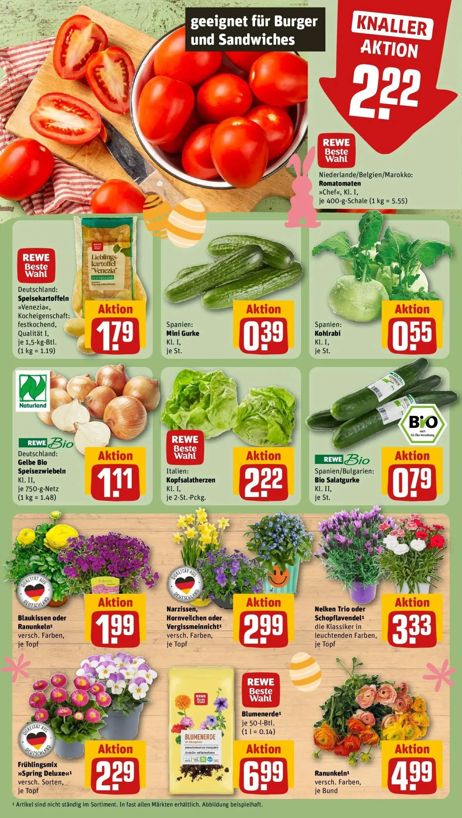 Rewe Prospekt Paderborn	 – gültig ab 23.03.2026 | Seite: 9 | Produkte: Kohlrabi, Burger, Blumenerde