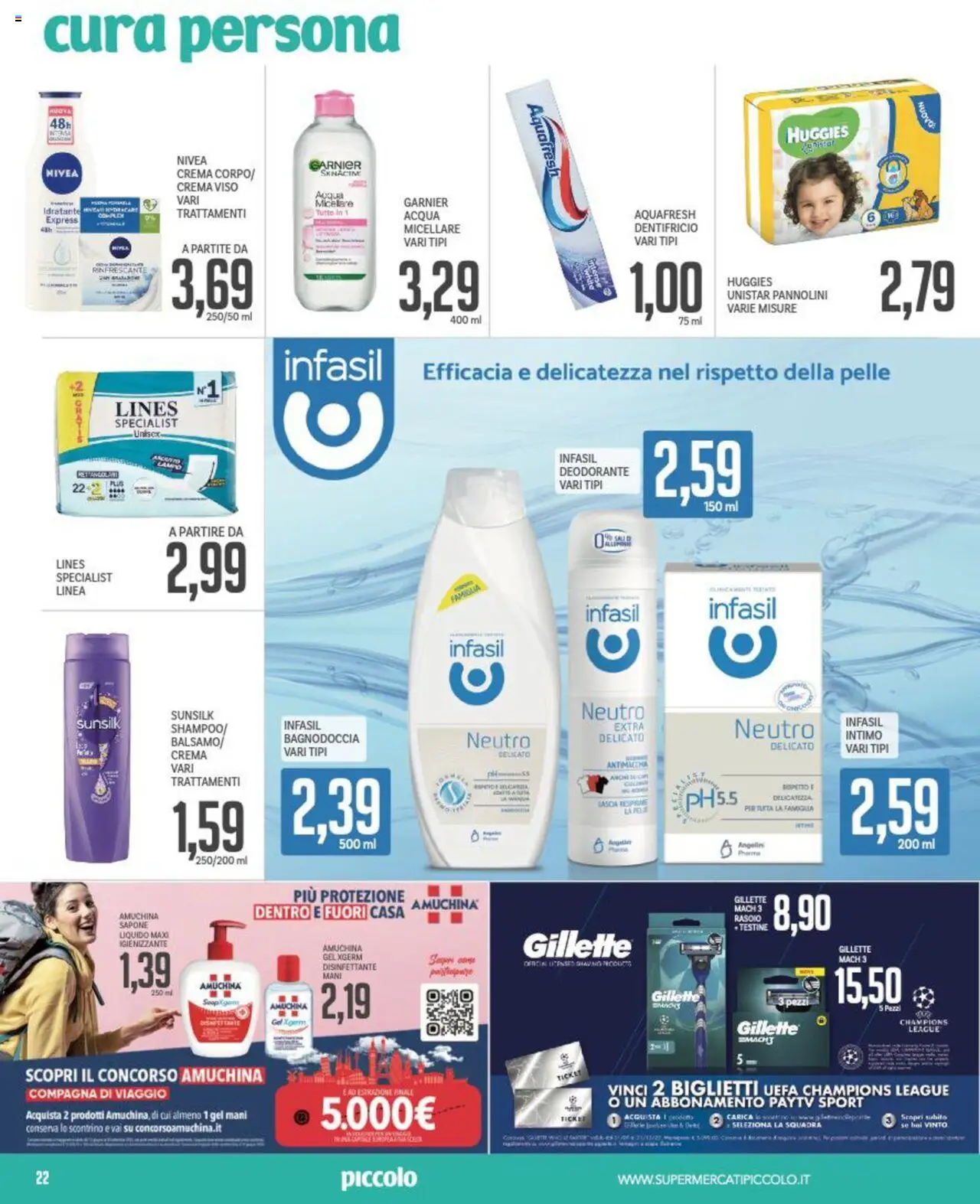 Volantino Piccolo del 15.09.2025 | Pagina: 22 | Prodotti: Crema, Pannolini, Sapone, Crema viso