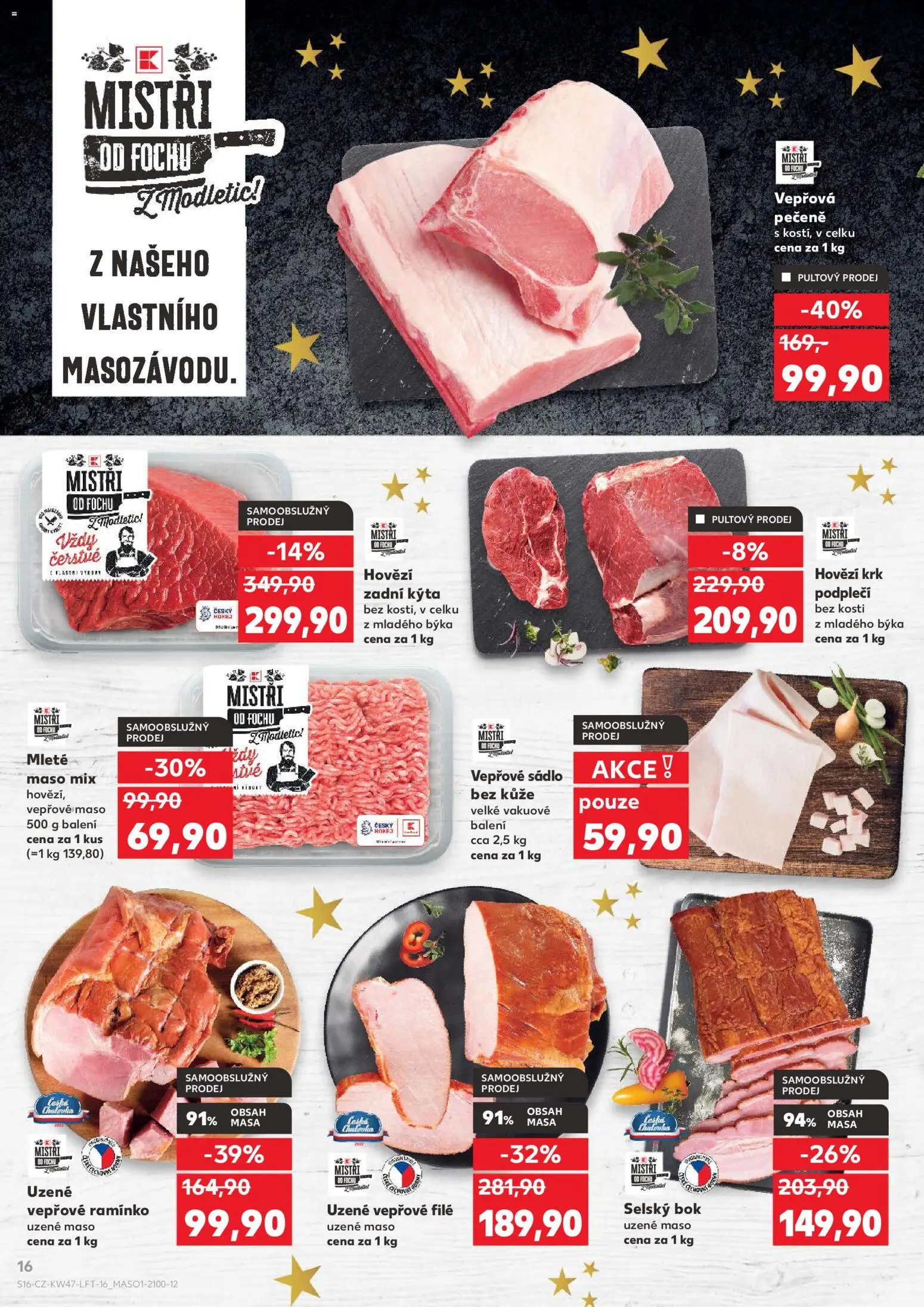Kaufland leták - Liberec od 19.11.2025 | Strana: 16 | Produkty: Sádlo, Uzené maso, Hovězí, Vepřové maso