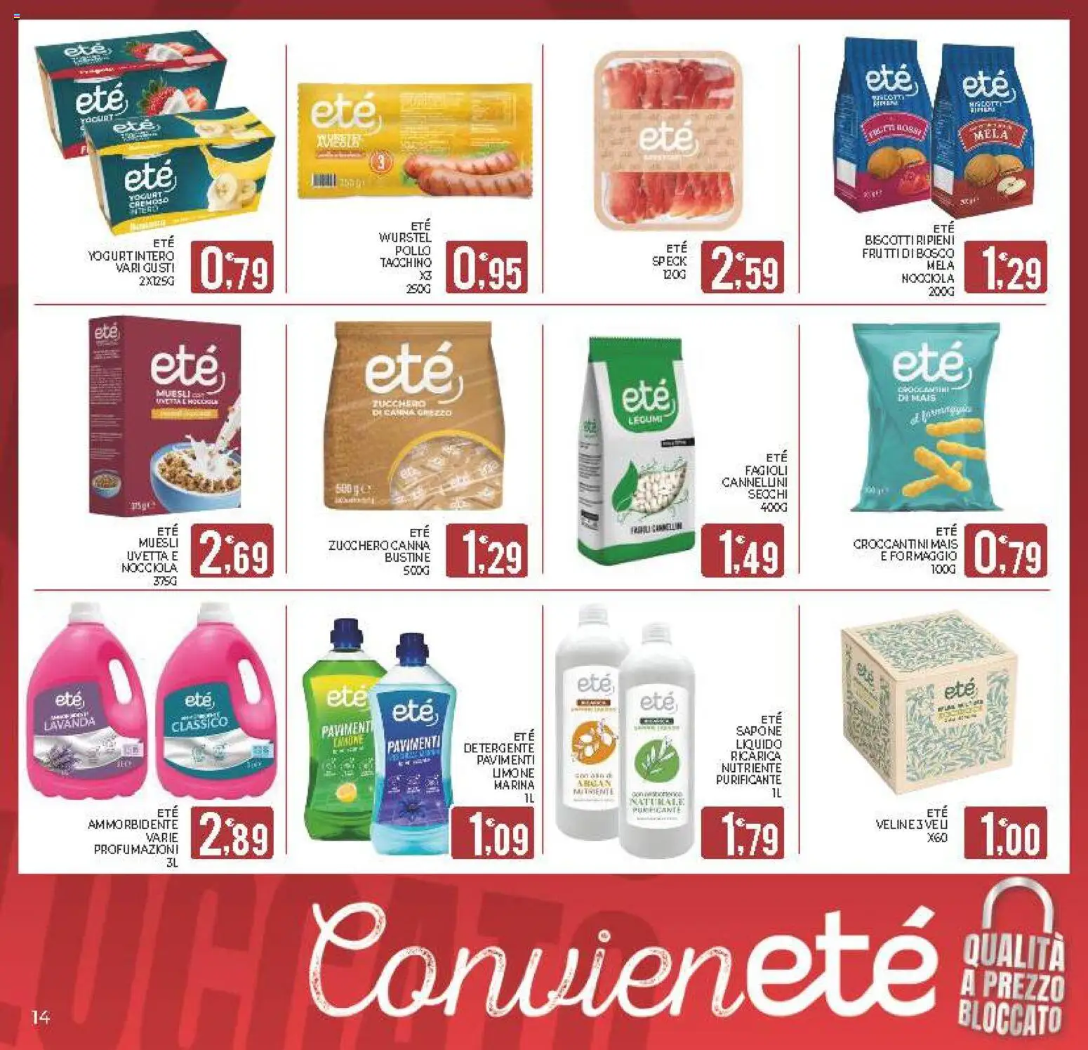 Volantino Eté del 29.04.2026 | Pagina: 14 | Prodotti: Speck, Muesli, Detergente, Tacchino