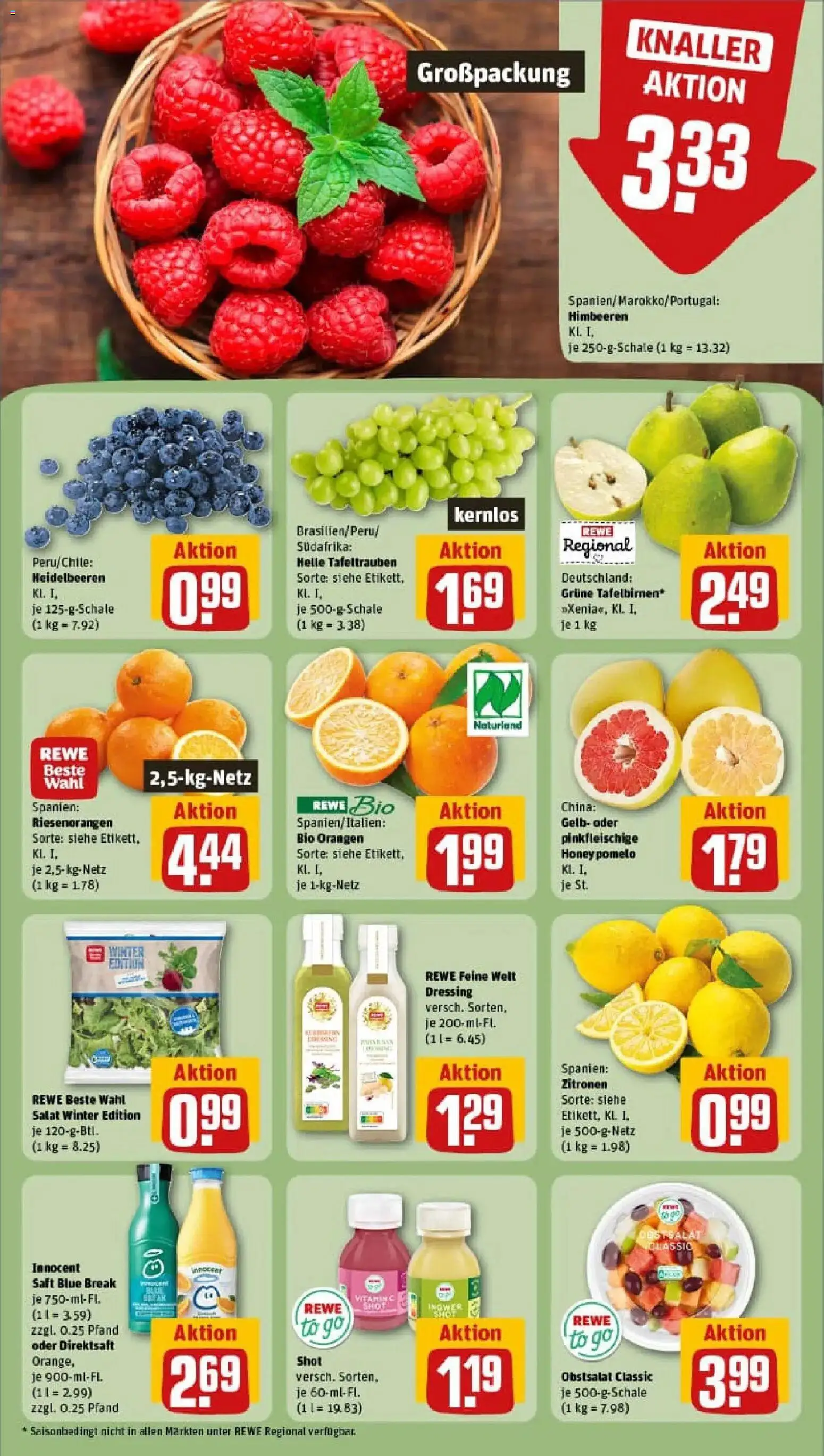 Rewe prospekt Berlin / Charlottenburg	 – gültig ab 26.01.2026 | Seite: 6 | Produkte: Himbeeren, Dressing, Salat, Zitronen