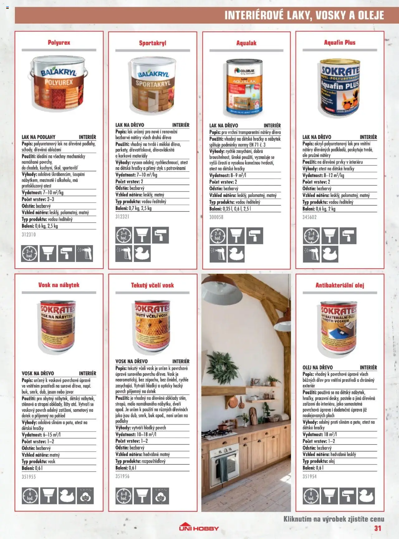 Uni Hobby katalog - Barvy 2025 od 23.05.2025 | Strana: 31 | Produkty: Oleje, Olej, Hračky, Nábytek