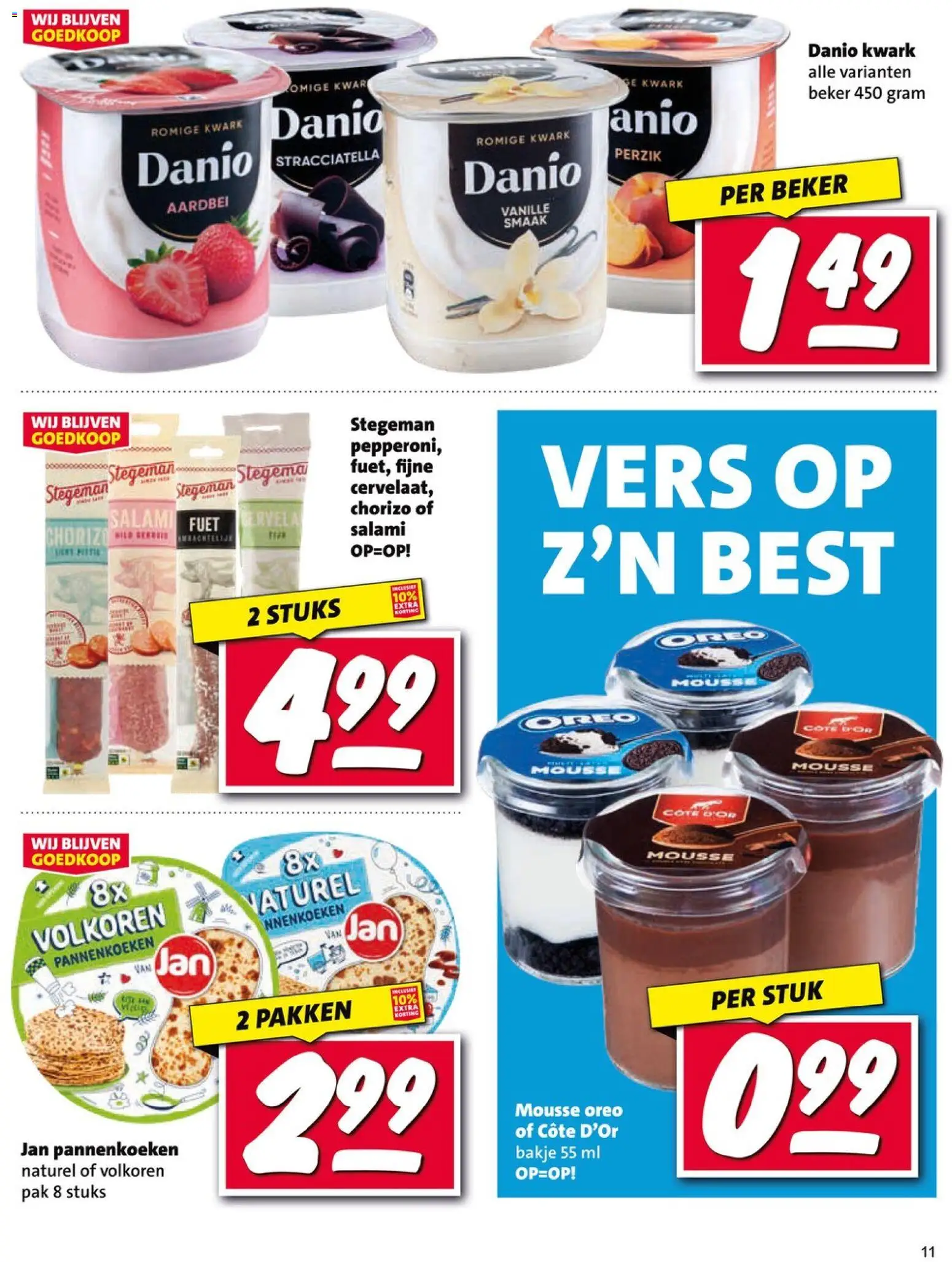 {H1} | Pagina: 11 | Producten: Pannenkoeken, Chorizo, Oreo, Aardbei