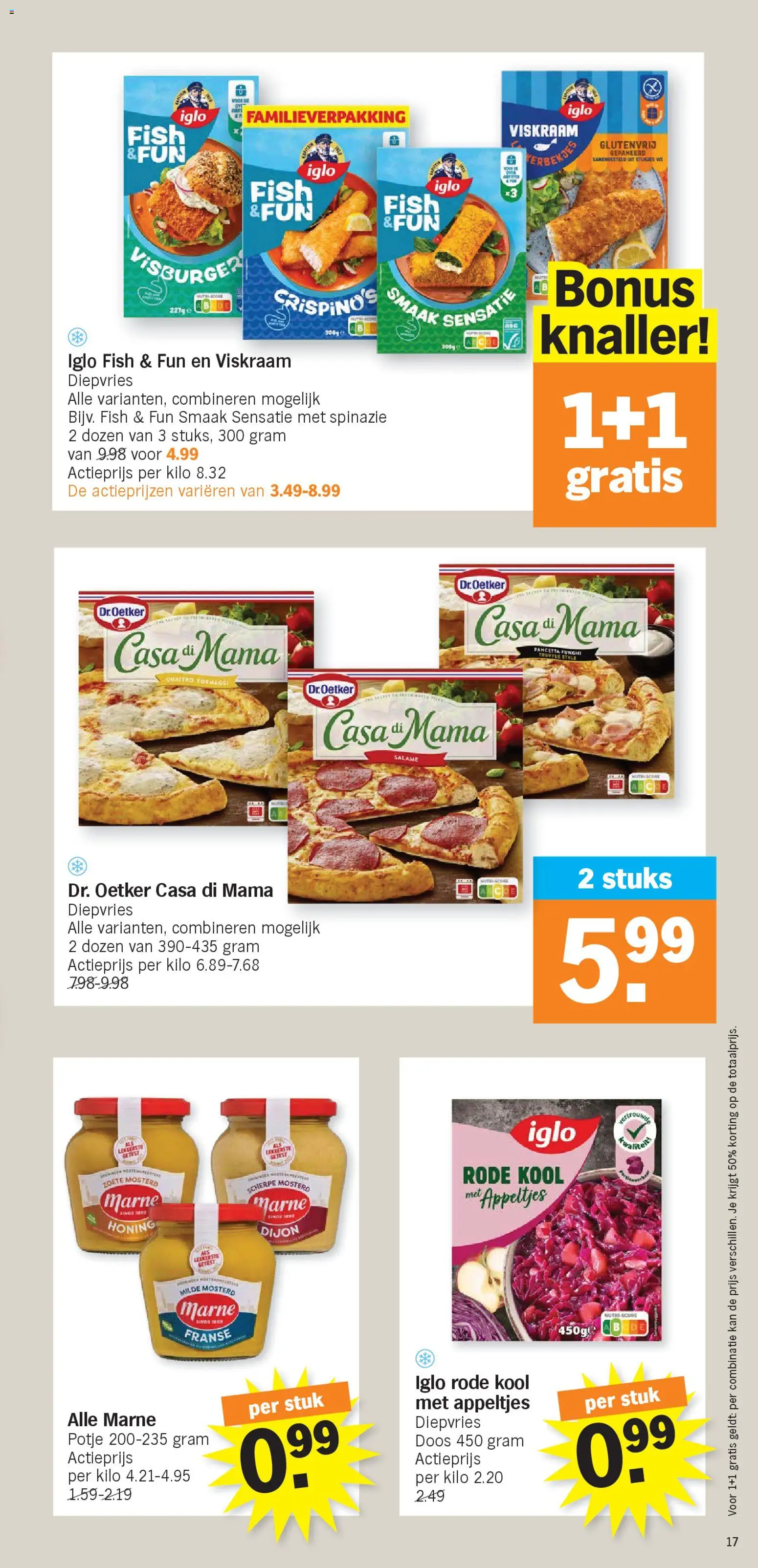 {H1} | Pagina: 17 | Producten: Pizza, Gyors rizs, Kool, Spinazie