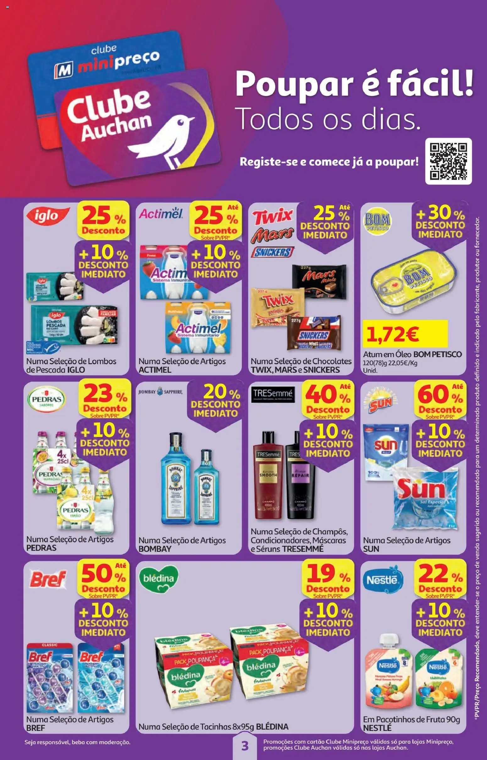 Minipreço folheto │ válido de 19.03.2026 | Página: 3 | Produtos: Atum, Chocolates, Sal, Óleo