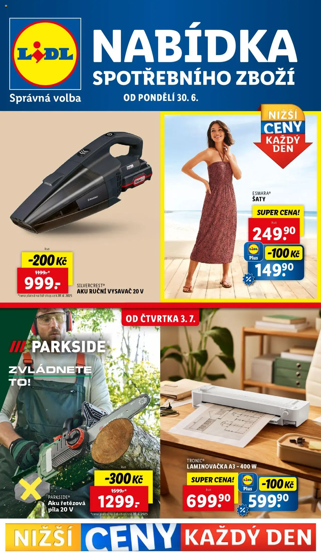Lidl leták - Spotřební zboží od 30.06.2025 | Strana: 1 | Produkty: Parkside, Aku ruční vysavač, Vysavač, Pila