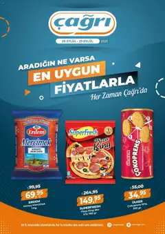 20.09.2025 tarihinden itibaren geçerli olan Çağrı Market kataloğu önizlemesi