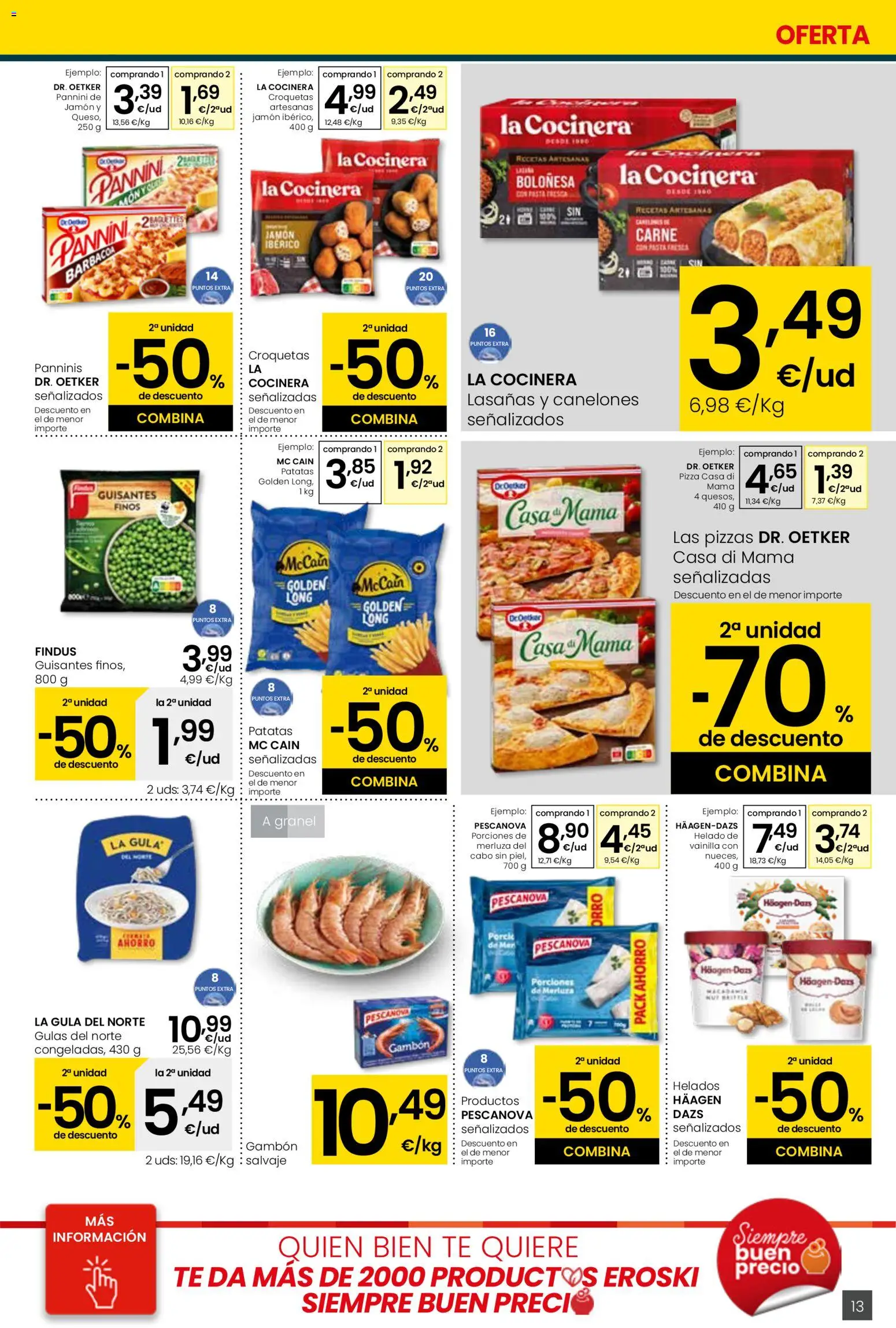 Eroski - Viste tu cesta de primavera Center │ válido desde el 26.02.2026 | Página: 13 | Productos: Jamón, Pizza, Pasta, Té