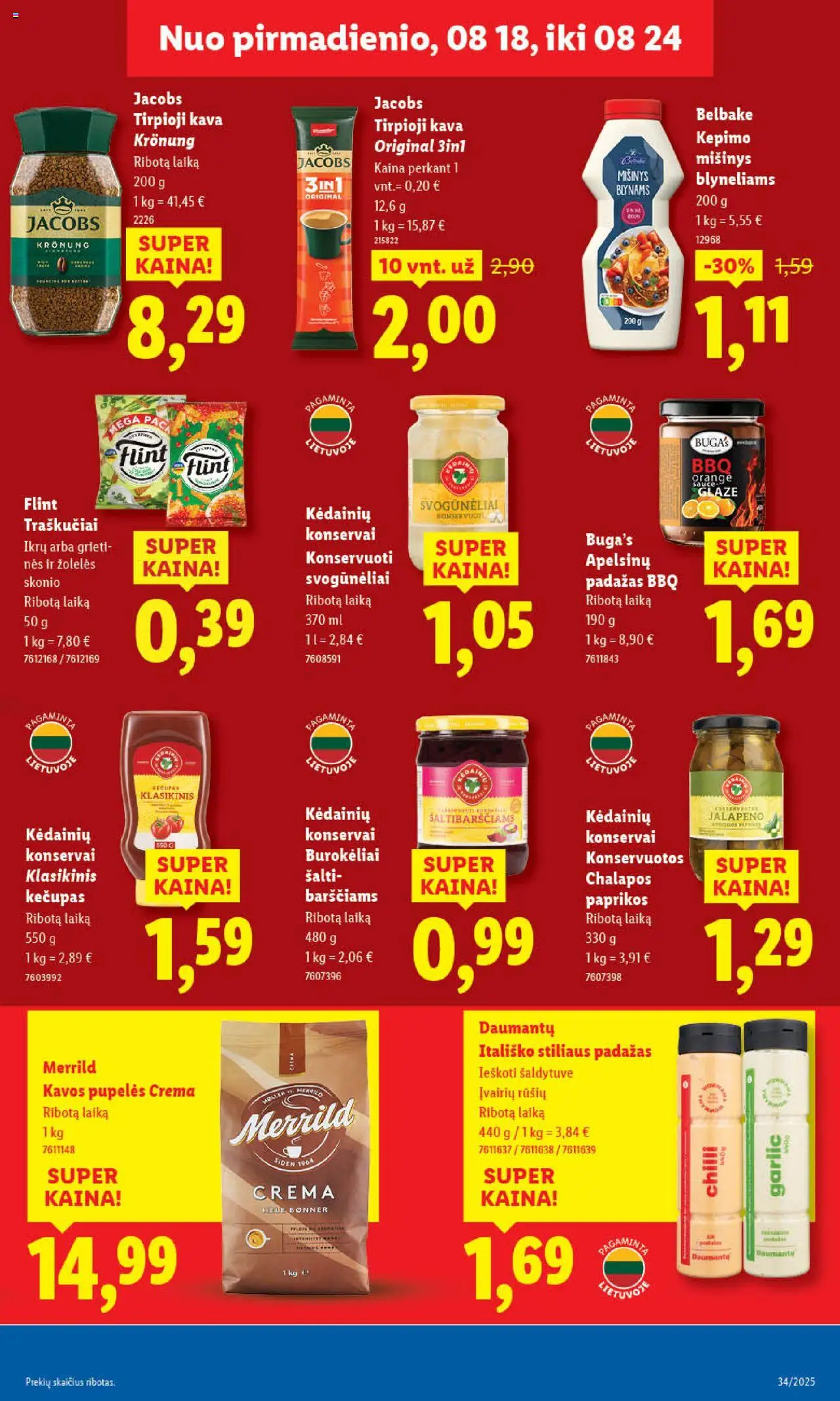 LIDL leidinys│galioja nuo 18.08.2025 | Puslapis: 43 | Prekių: Tirpioji kava, Konservai, Kava, Traškučiai