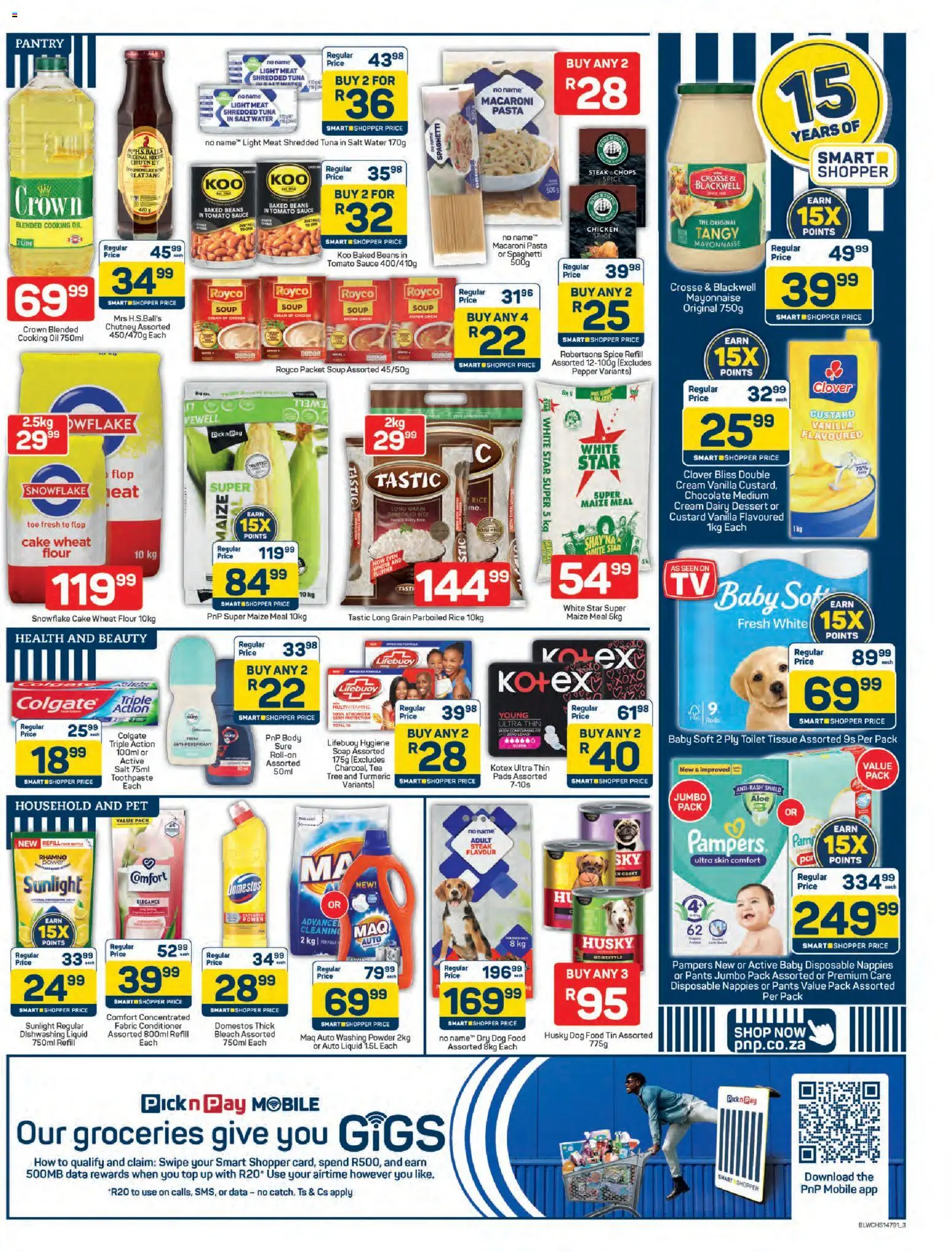 New Pick n Pay catalogue – valid from 09.04.2026 | Page: 3 | Products: Cake, Data, Rice, Dishwashing liquid