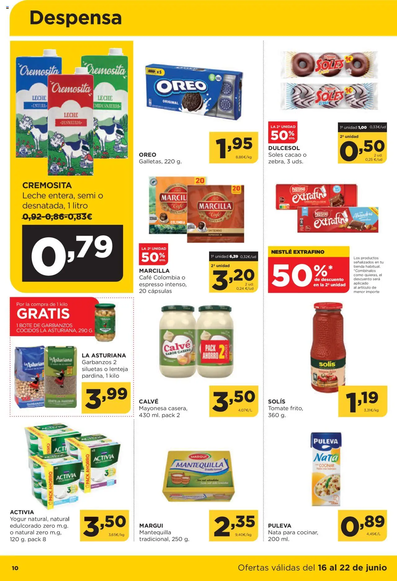 Alimerka folleto Asturias │ válido desde el 16.06.2025 | Página: 11 | Productos: Leche, Café, Chocolate, Οθόνη προβολής