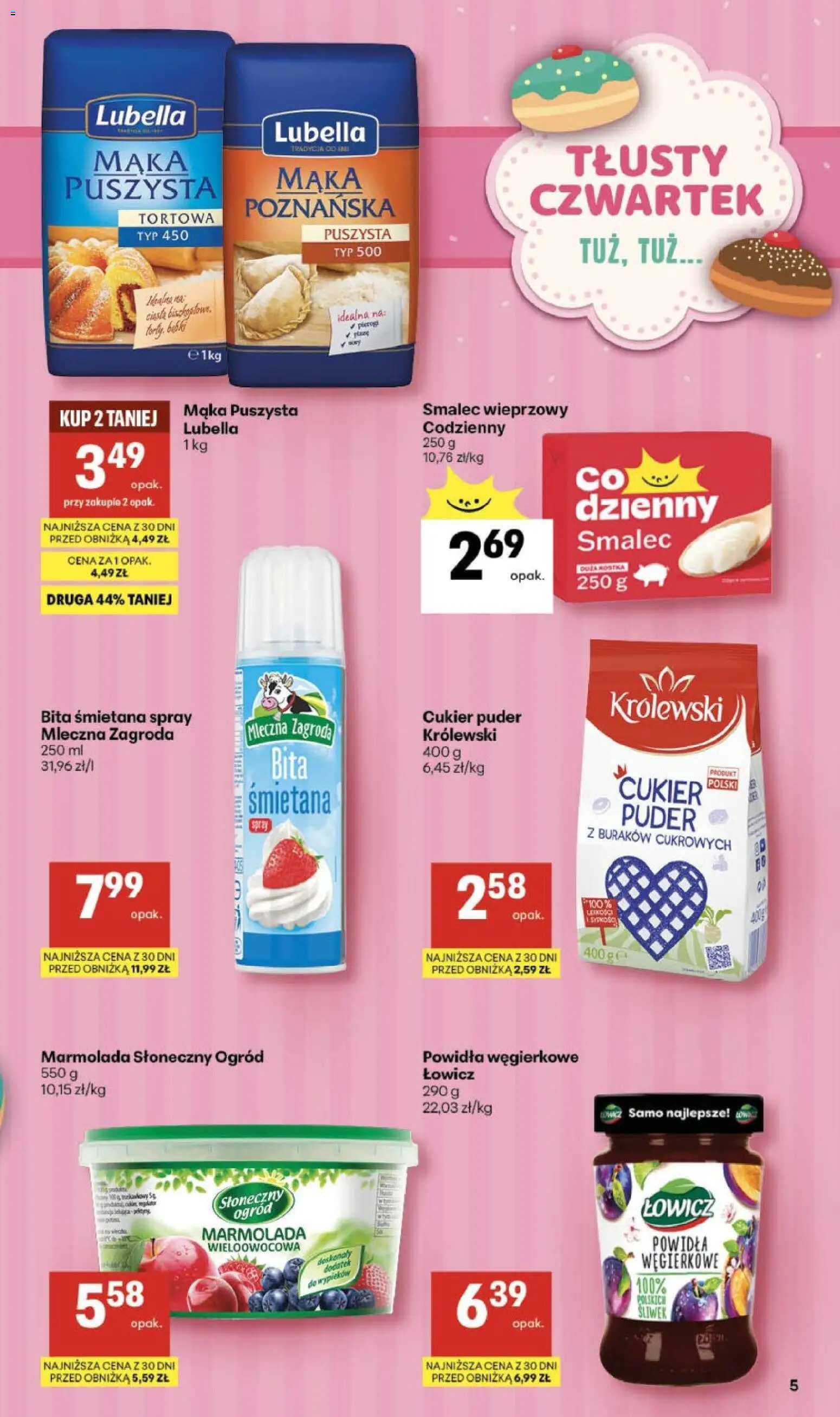 Delikatesy Centrum Gazetka - Sklepy Własne od 05.02.2026 | Strona: 5 | Produkty: Powidła, Puder, Śmietana, Cukier