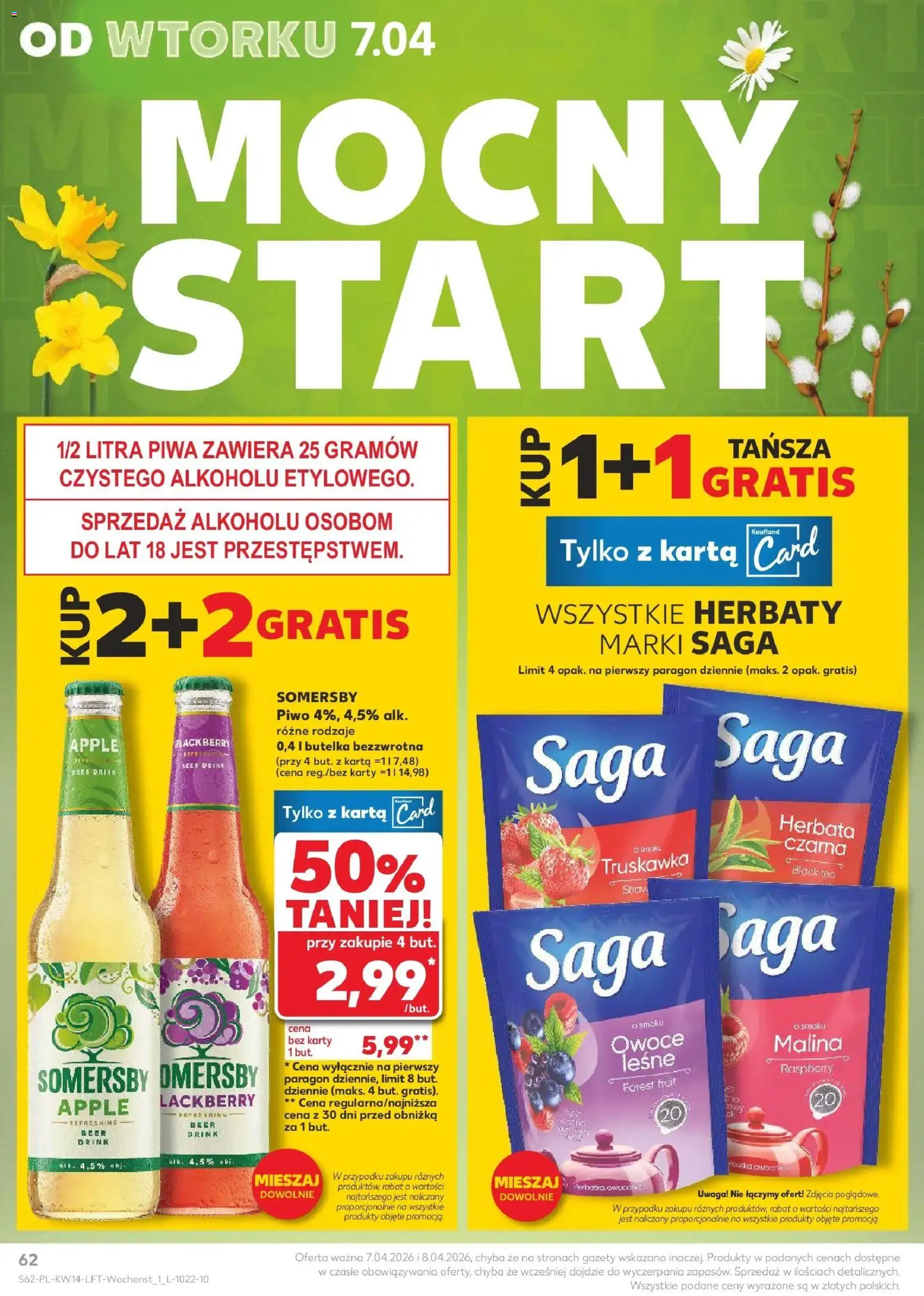 Kaufland gazetka od 01.04.2026 | Strona: 62 | Produkty: Malina, Piwo, Somersby, Owoce