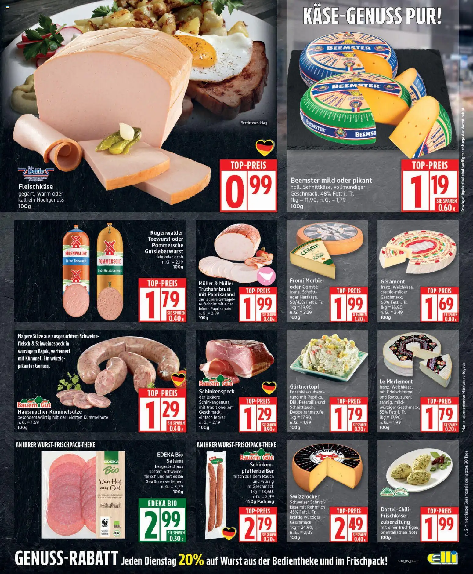 Elli Markt Prospekt 	 – gültig ab 02.03.2026 | Seite: 5 | Produkte: Geramont, Käse, Salami, Schinken