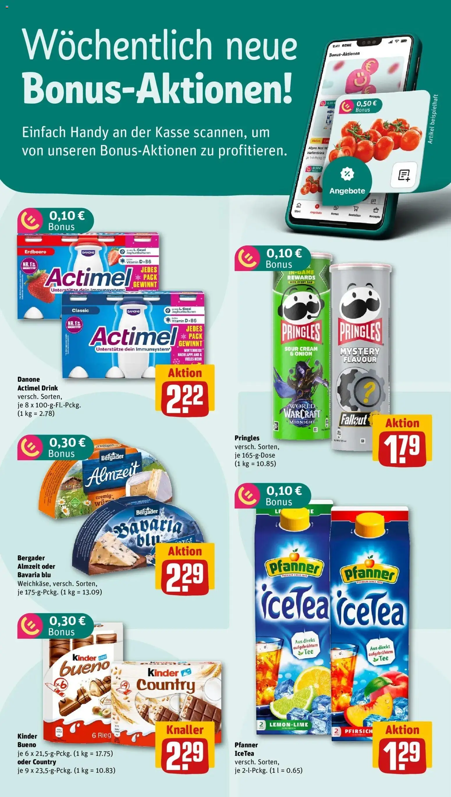 Rewe prospekt Echzell / Gettenau	 – gültig ab 09.02.2026 | Seite: 2 | Produkte: Actimel, Kinder bueno, Alpro, Pringles