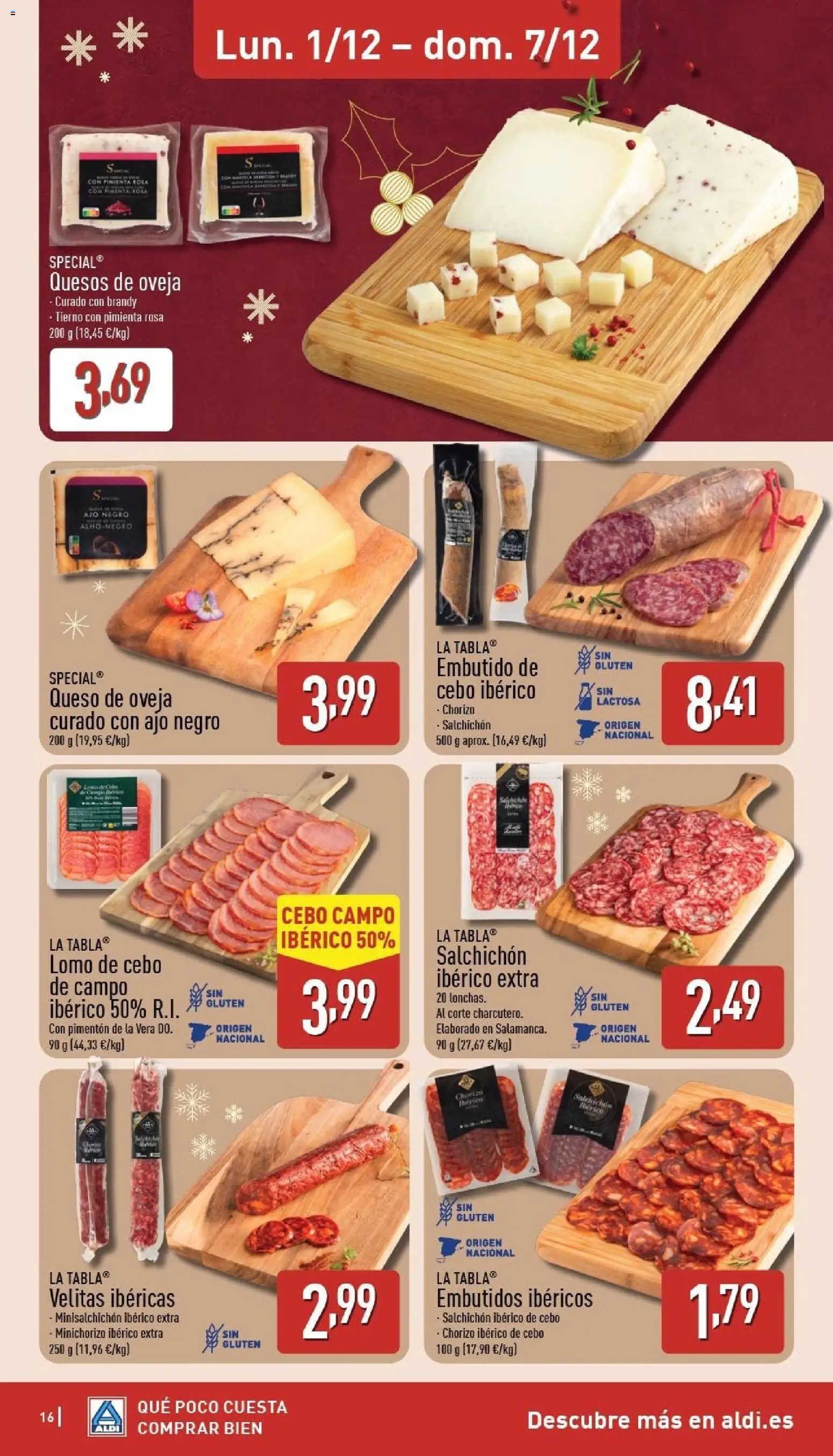 Aldi folleto Baleares │ válido desde el 01.12.2025 | Página: 16 | Productos: Queso de oveja, Queso, Νυχτικό, Μαύρο πιπέρι