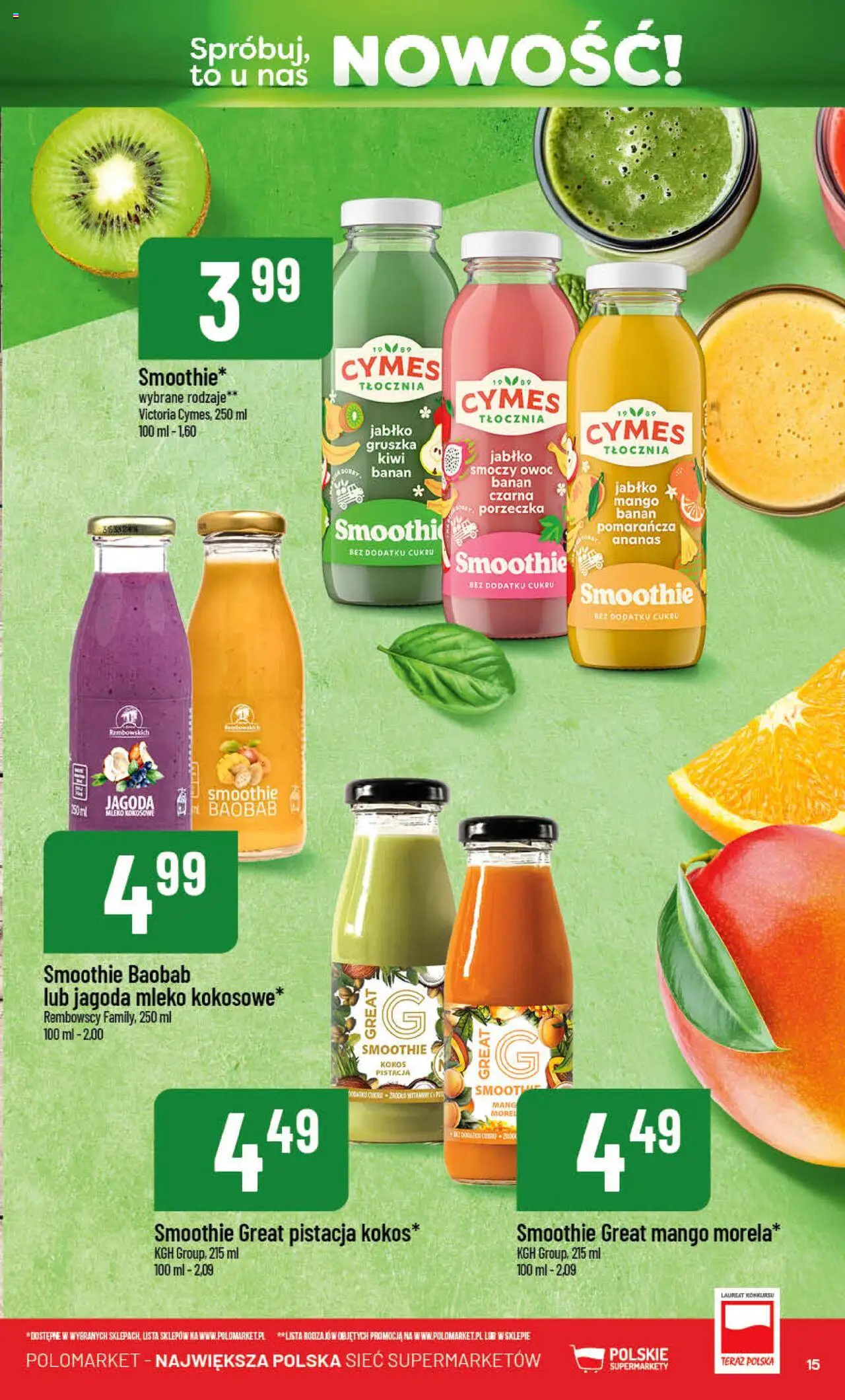 POLOmarket Gazetka - Nowości od 14.08.2025 | Strona: 15 | Produkty: Gruszka, Smoczy owoc, Smoothie, Ananas