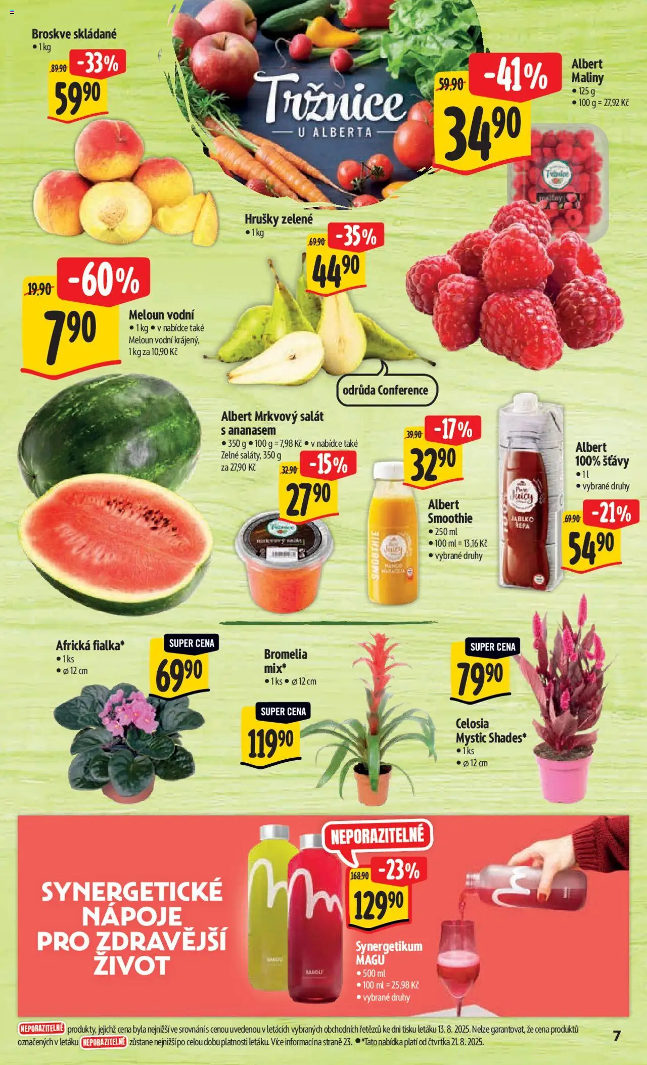Albert leták - Hypermarket od 20.08.2025 | Strana: 13 | Produkty: Hrušky, Salát, Maliny, Meloun vodní