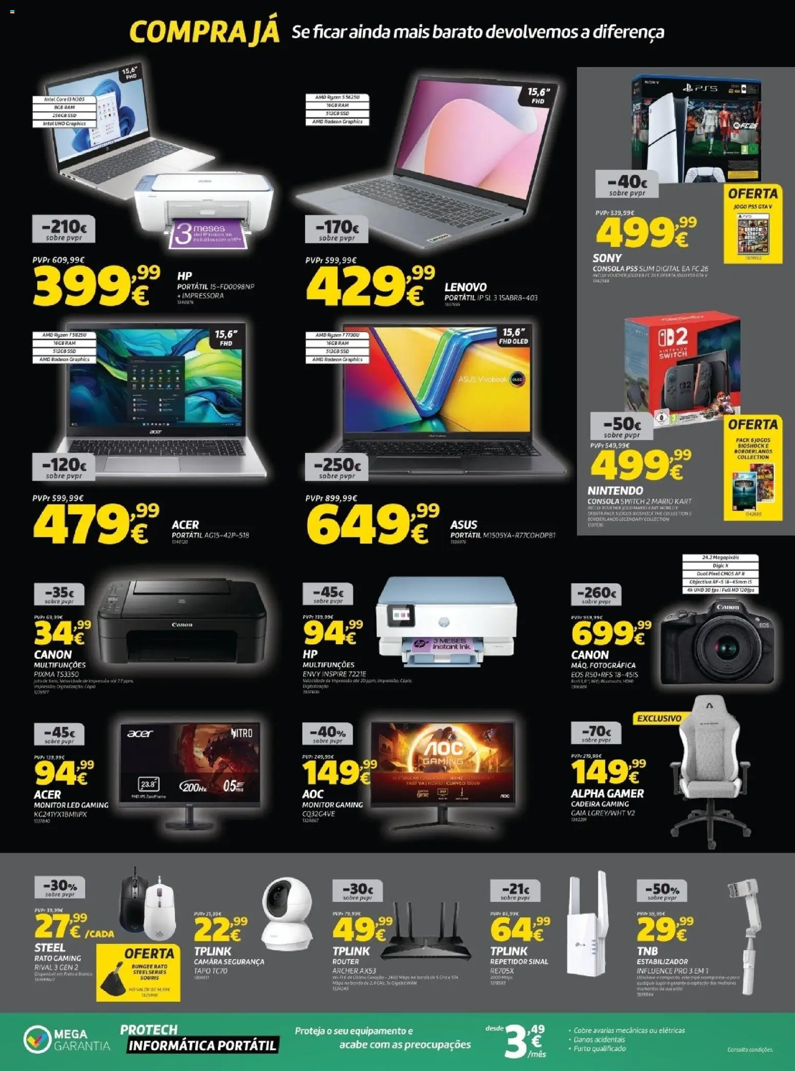 Radio Popular - Black Friday  │ válido de 04.11.2025 | Página: 7 | Produtos: Monitor, Impressora, Jogos, Cadeira