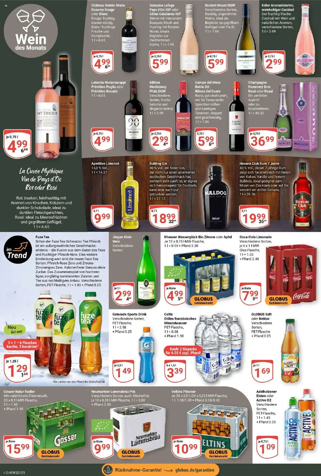 Globus prospekt Idar-Oberstein	 - gültig ab dem 03.08.2025 | Seite: 17 | Produkte: Coca cola, Adelholzener, Rouge, Tee
