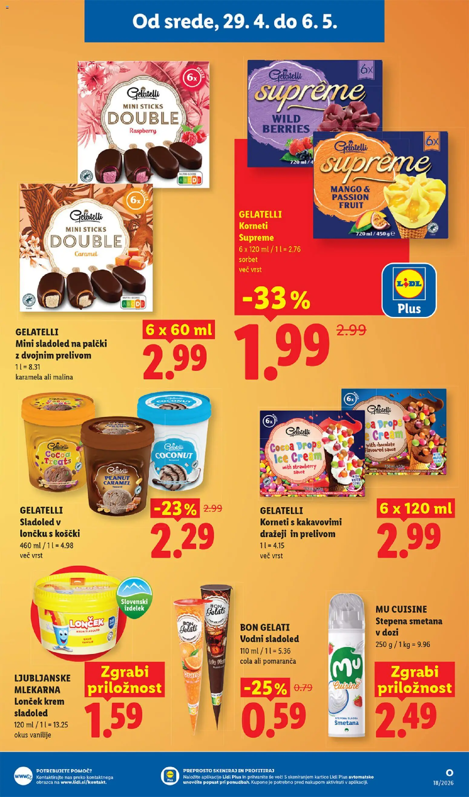 Novi Lidl katalog ponudbe – veljaven od 29.04.2026 | Stran: 23 | Izdelki: Smetana, Sladoled, Mango