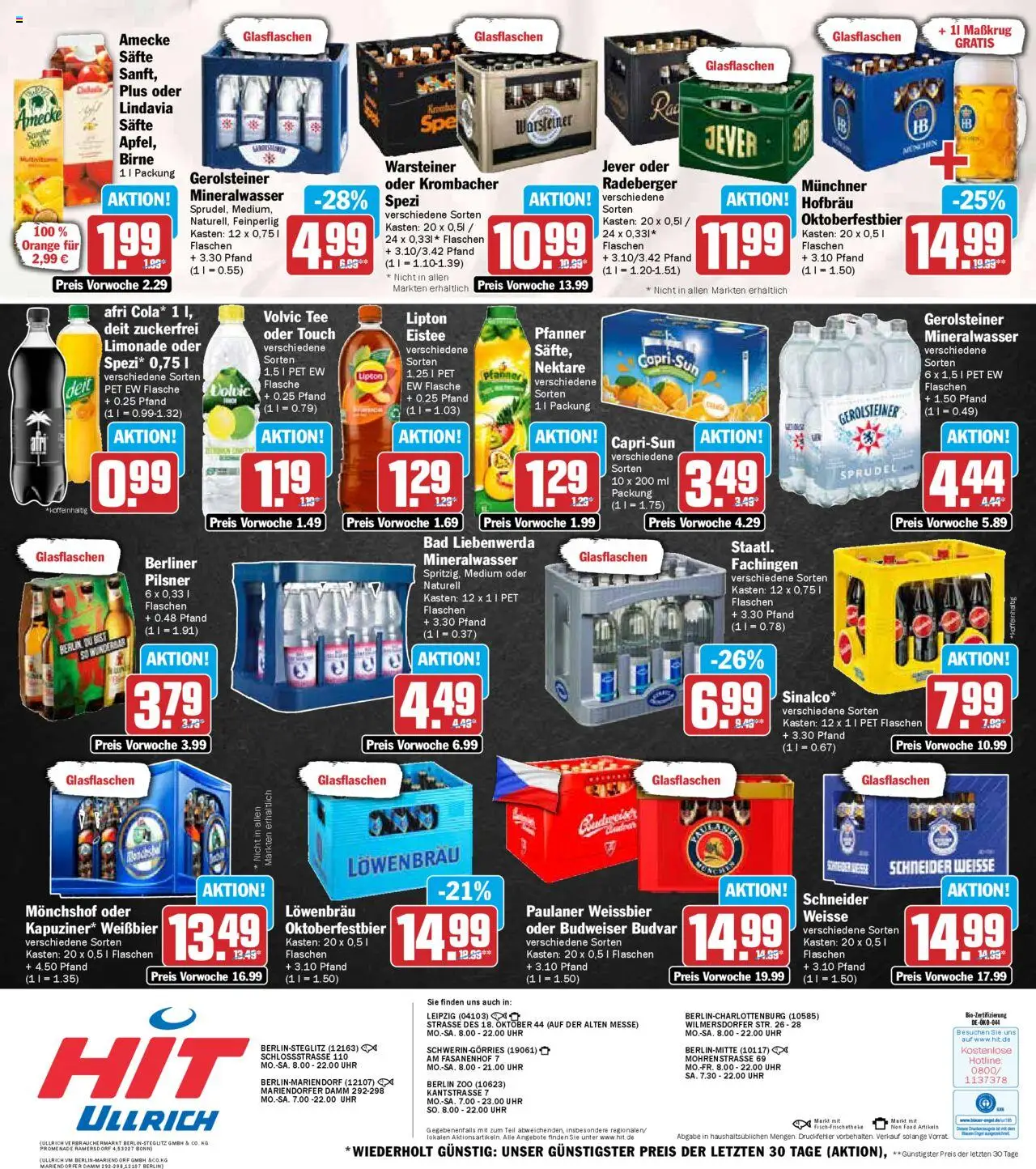 HIT Prospekt 	 – gültig ab 08.09.2025 | Seite: 18 | Produkte: Berliner, Monchshof, Warsteiner, Birne
