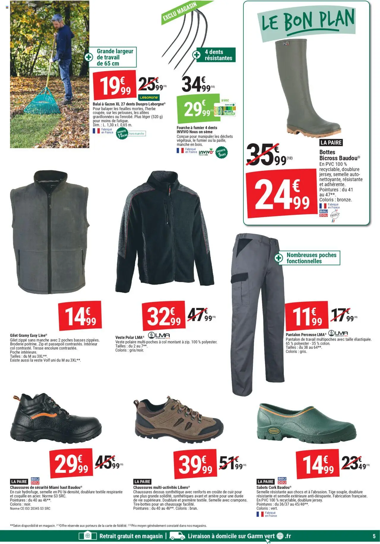  | Page: 5 | Produits: Perceuse, Chaussures de sécurité, Pantalon, Pantalon de travail