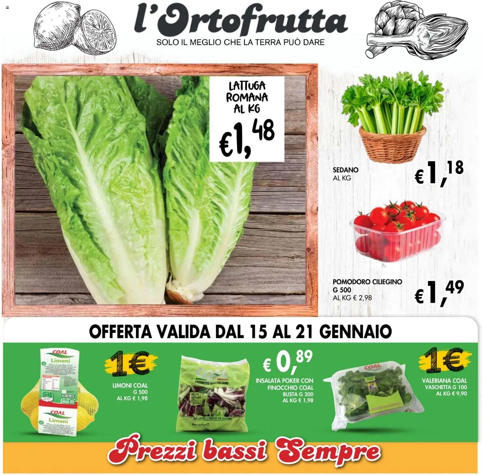 Volantino Coal del 09.01.2026 | Pagina: 3 | Prodotti: Valeriana, Insalata, Pomodoro, Sedano
