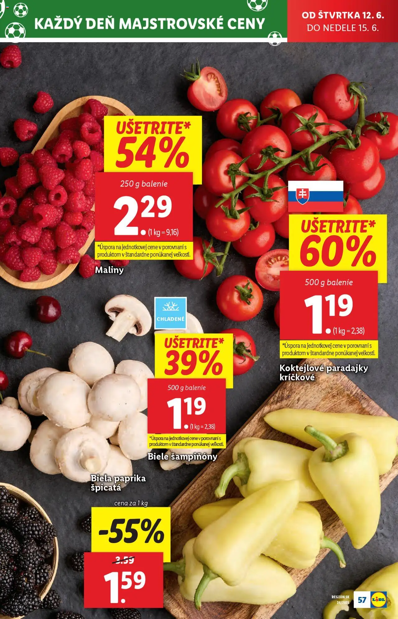 Lidl leták │ platný od 09.06.2025 | Strana: 69 | Produkty: Paprika, Paradajky, Maliny