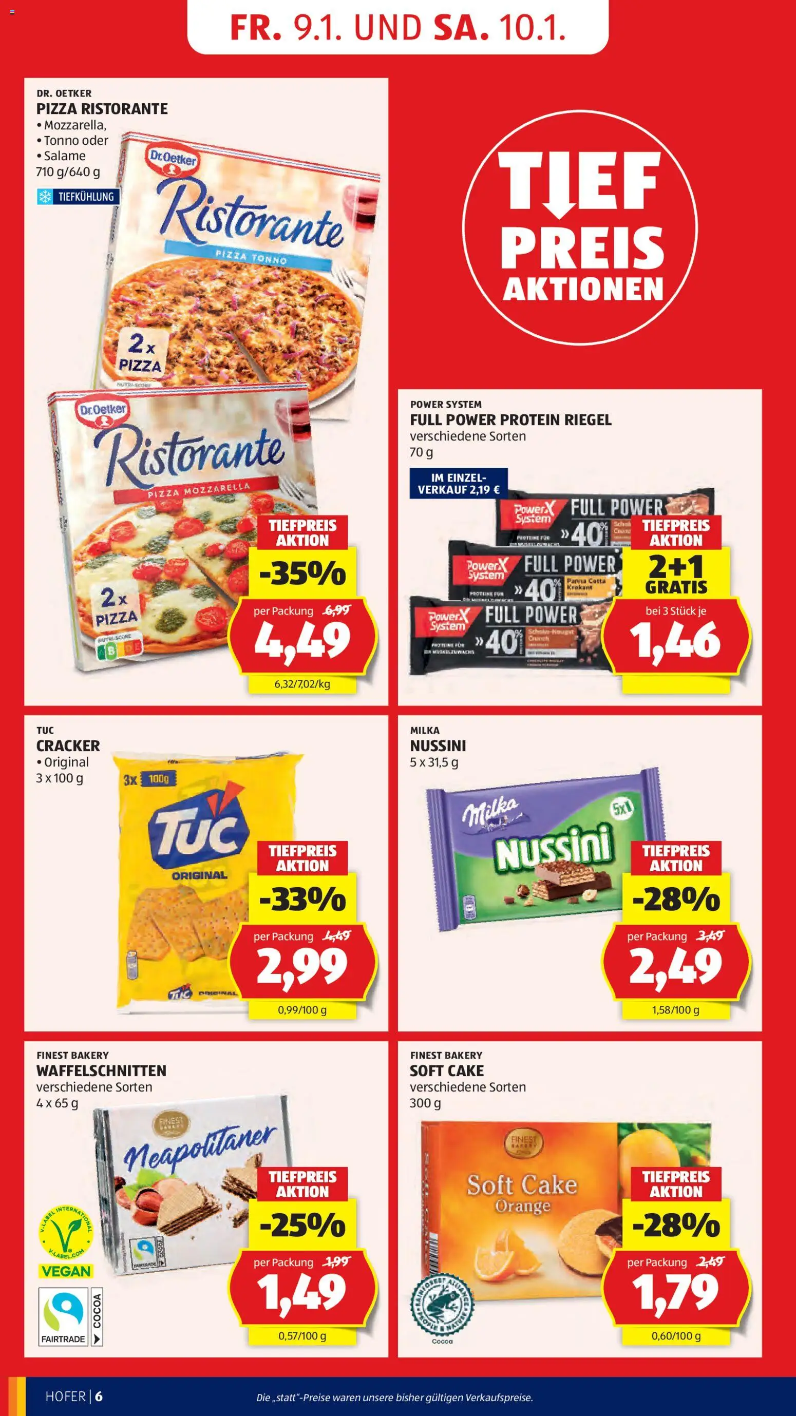 Hofer Flugblatt gültig ab 09.01.2026 | Seite: 8 | Produkte: Pizza