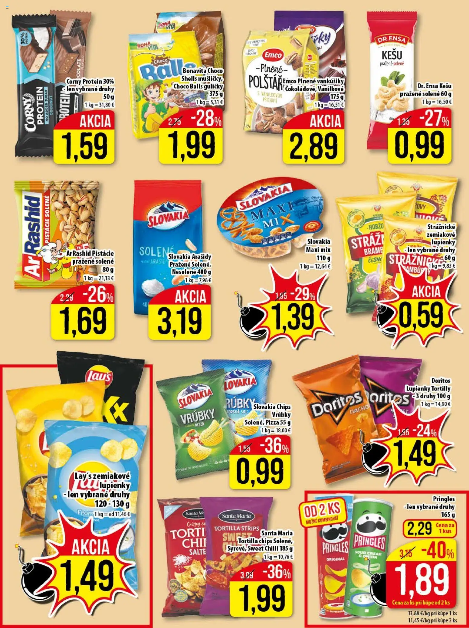 Nové Klas akcie – leták je platný od 02.03.2026 | Strana: 15 | Produkty: Tortilla, Chilli, Arašidy, Pistácie
