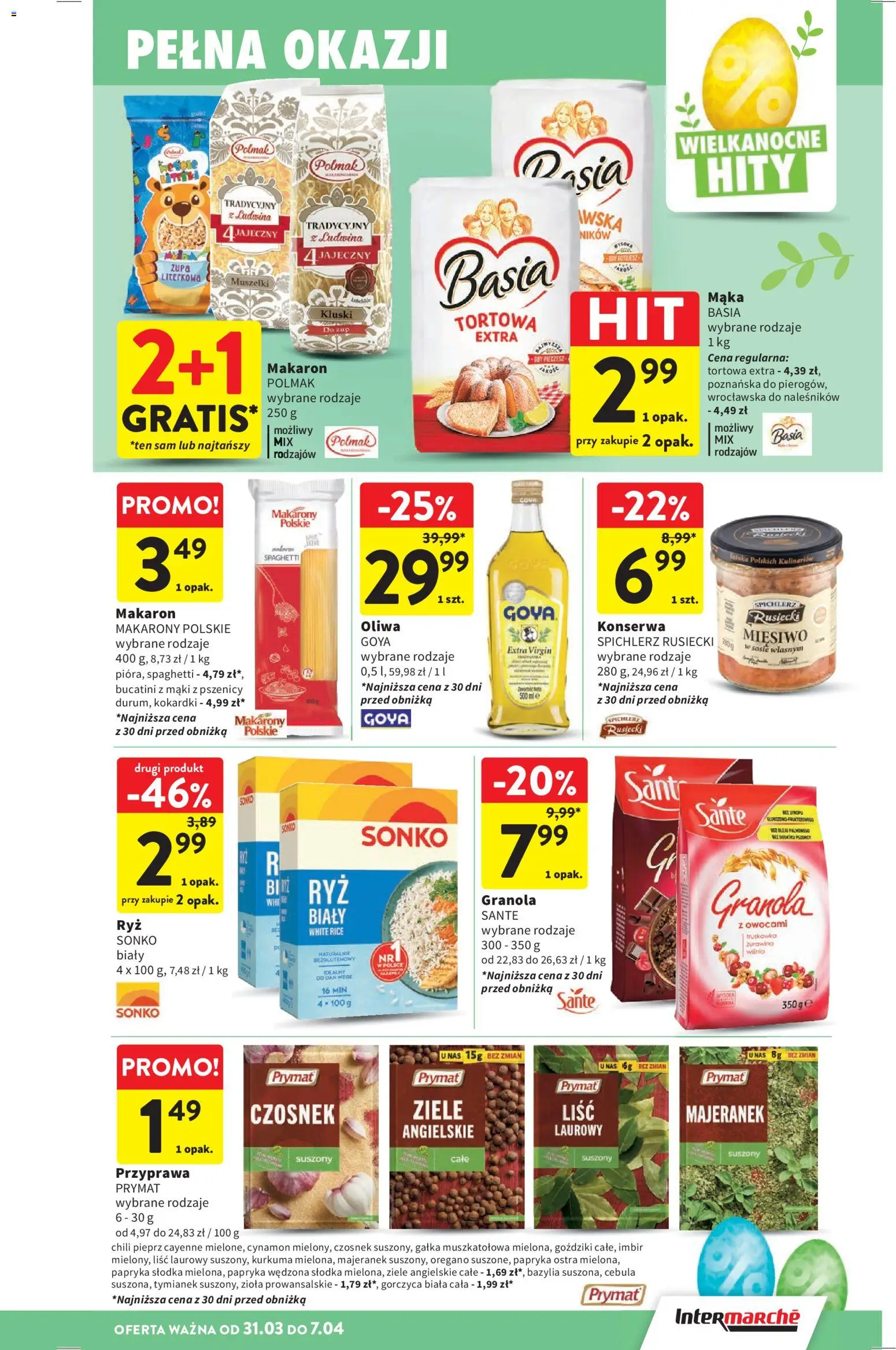 Intermarche gazetka od 31.03.2026 | Strona: 37 | Produkty: Czosnek, Gałka muszkatołowa, Goździki, Makaron